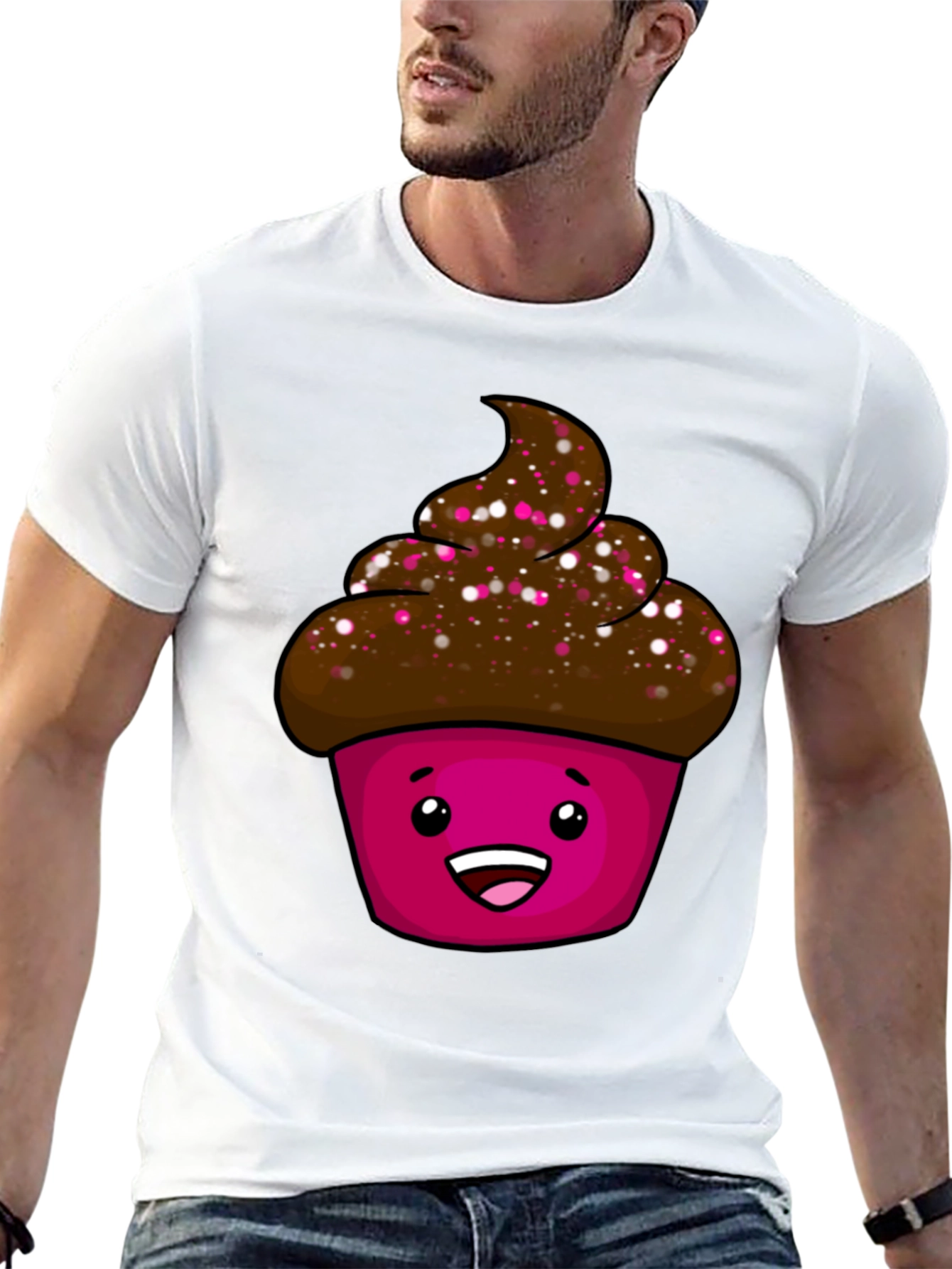 Cute Cupcake Graphic T-Shirt - Unisex Black Tee