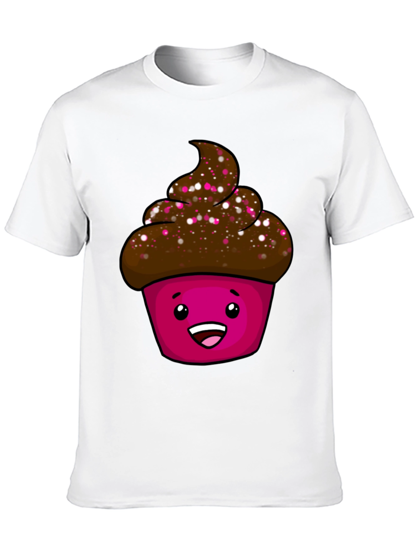 Cute Cupcake Graphic T-Shirt - Unisex Black Tee