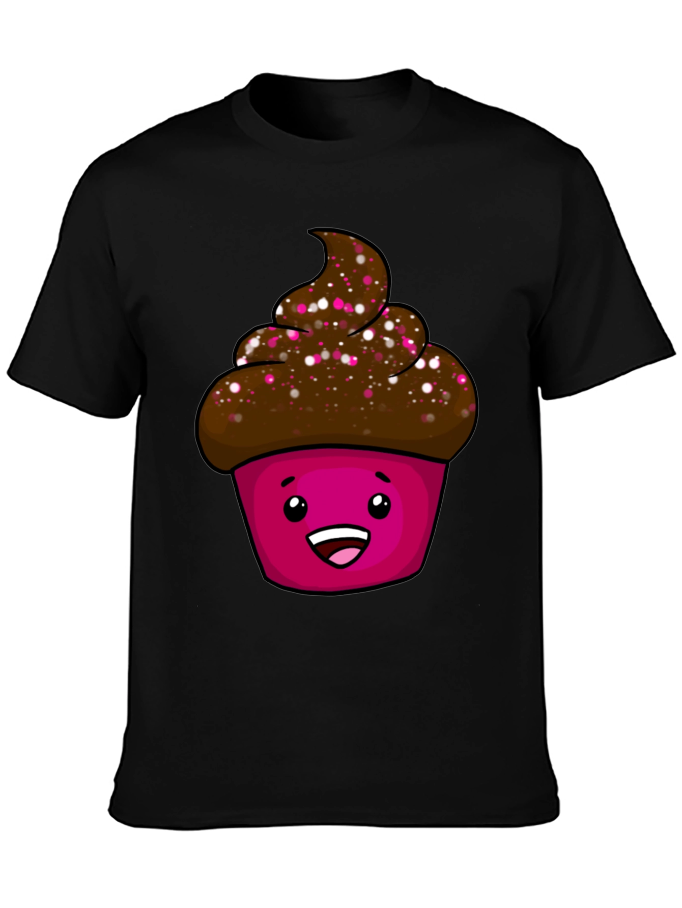 Cute Cupcake Graphic T-Shirt - Unisex Black Tee