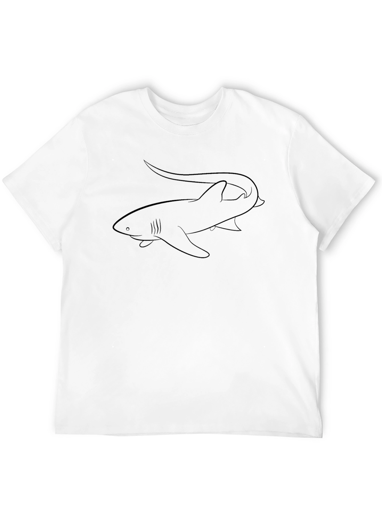 Shark Graphic Tee - Black Cotton T-Shirt