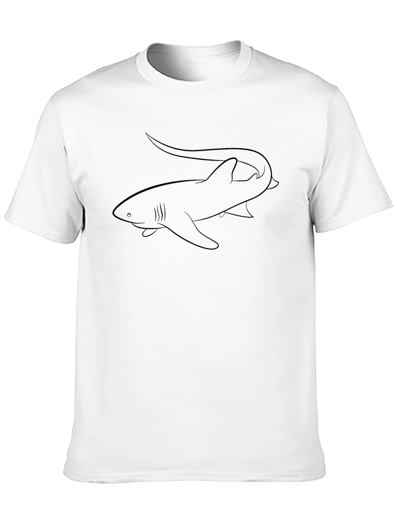 Shark Graphic Tee - Black Cotton T-Shirt
