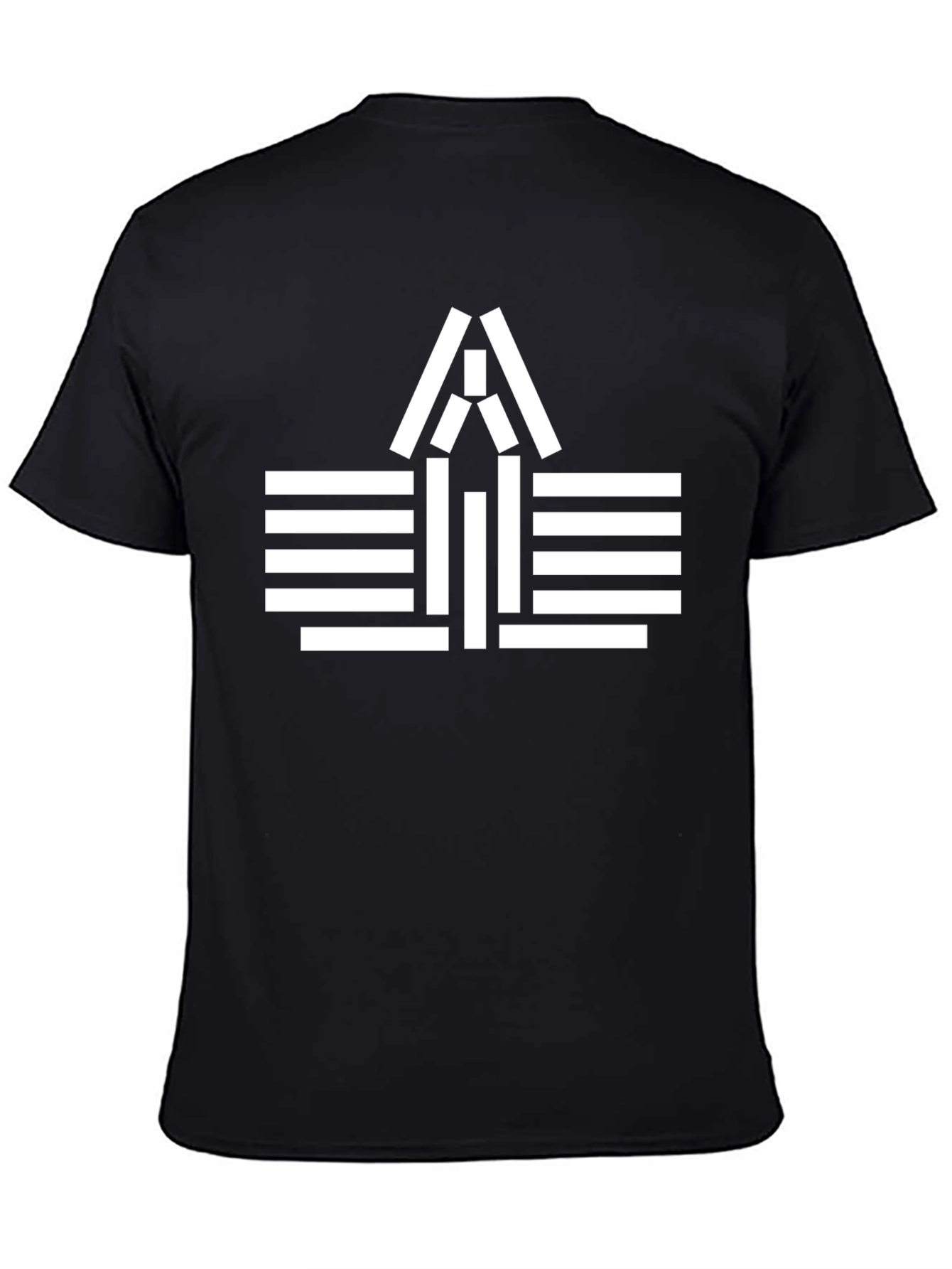 Modern Graphic Tee - Black with White Abstract Design