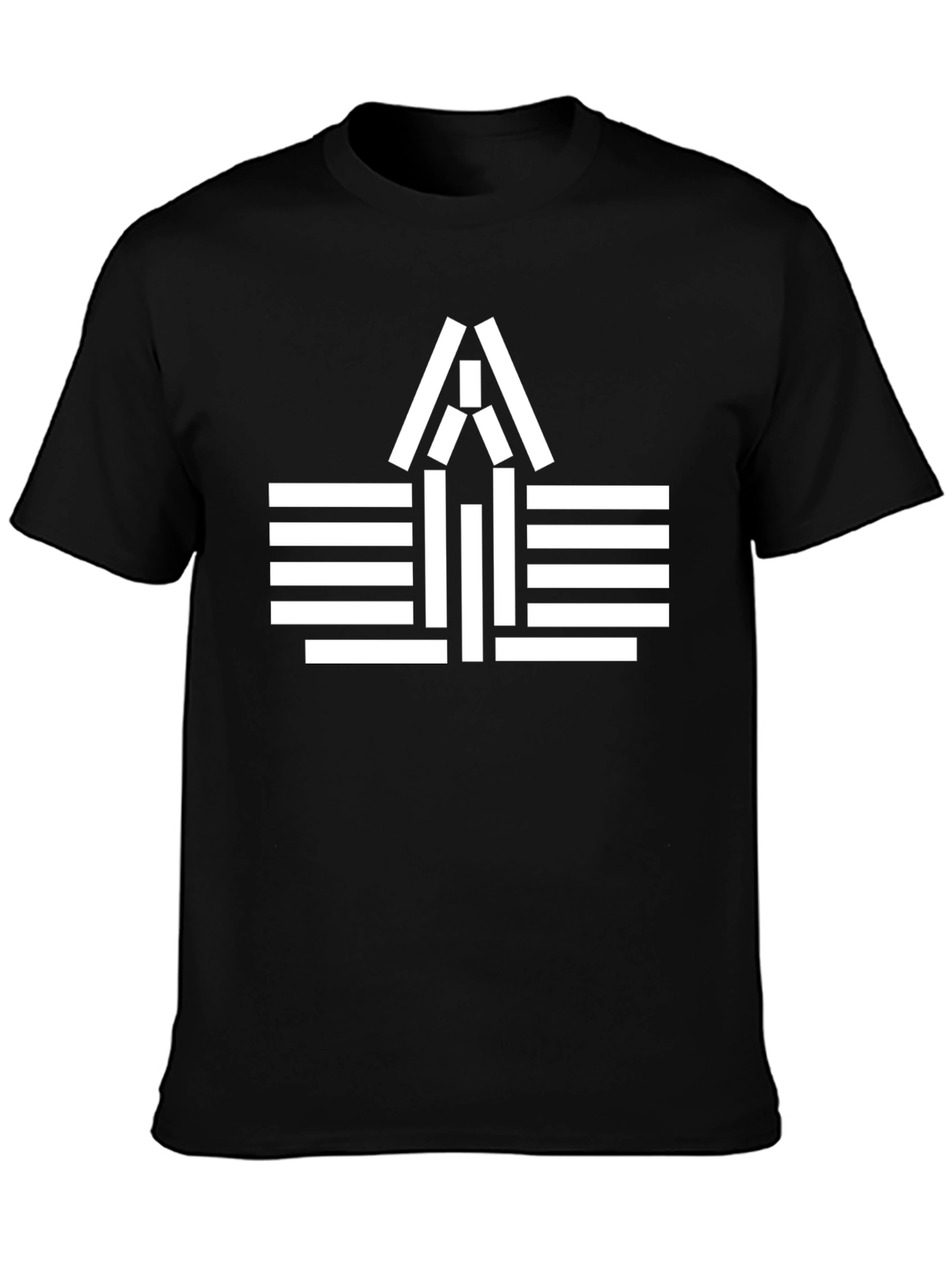 Modern Graphic Tee - Black with White Abstract Design