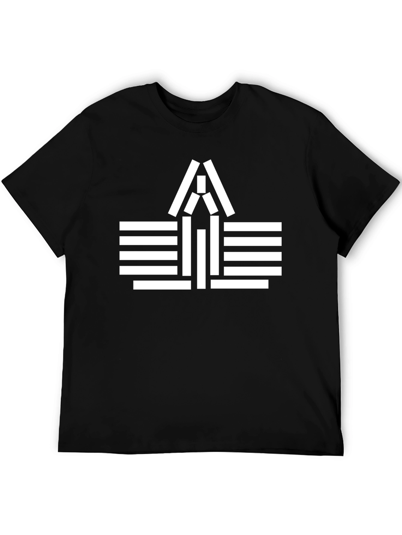 Modern Graphic Tee - Black with White Abstract Design