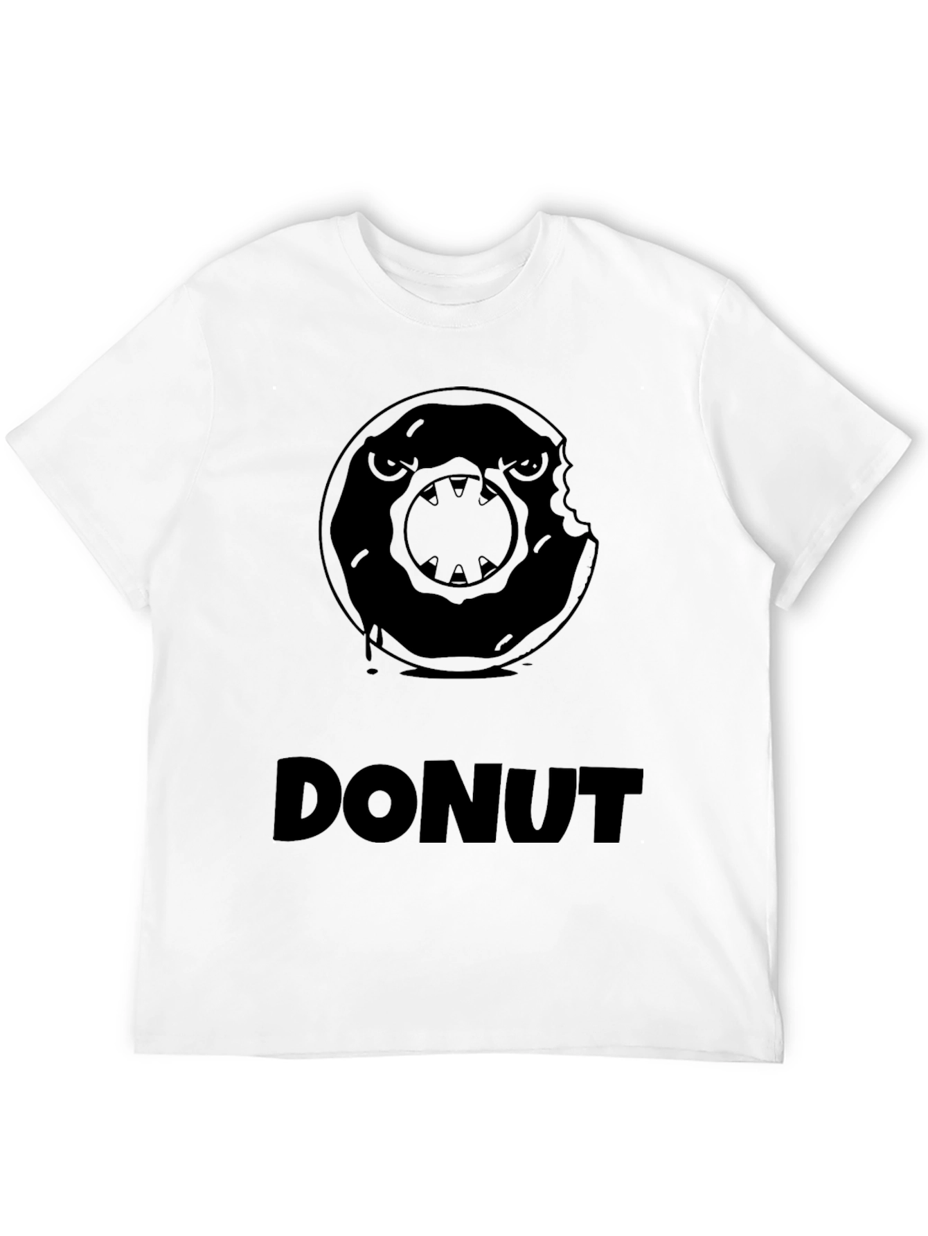 Mens Black Donut Graphic T-Shirt