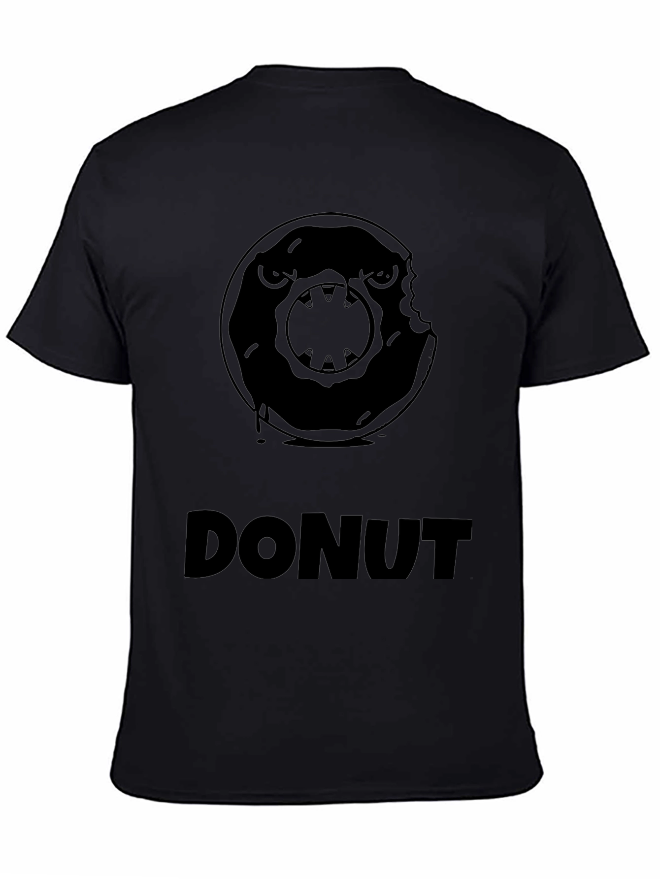 Mens Black Donut Graphic T-Shirt