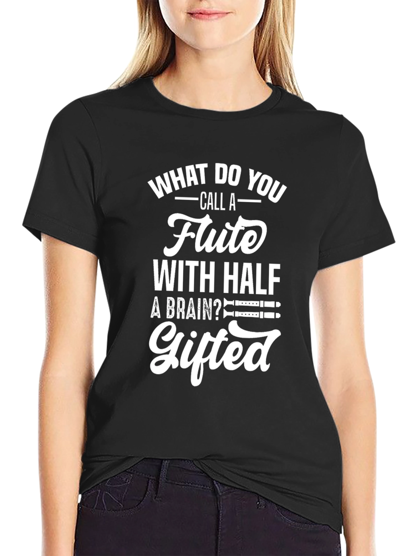 Gifted Flute Pun T-Shirt - Funny Musician Tee