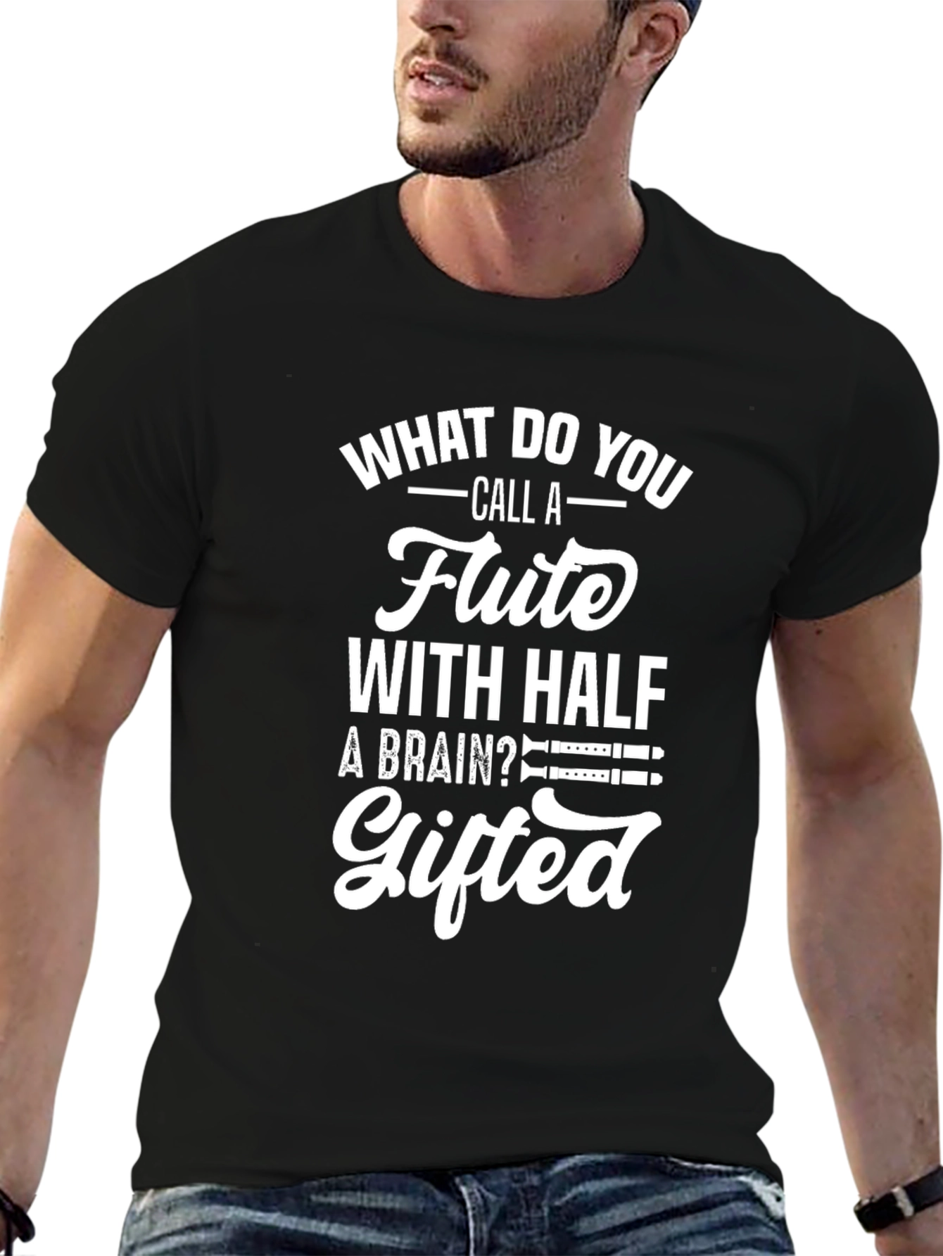 Gifted Flute Pun T-Shirt - Funny Musician Tee