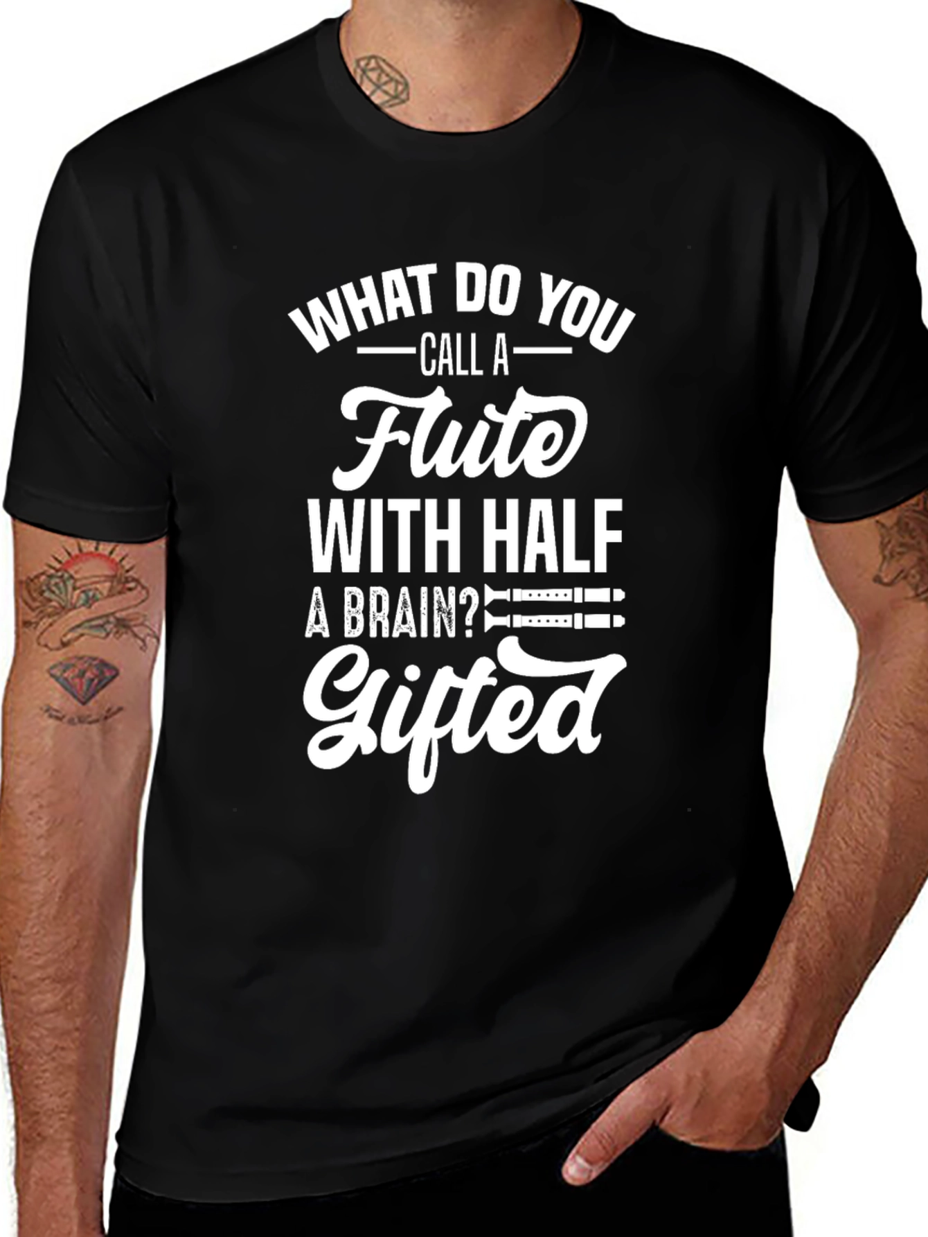 Gifted Flute Pun T-Shirt - Funny Musician Tee