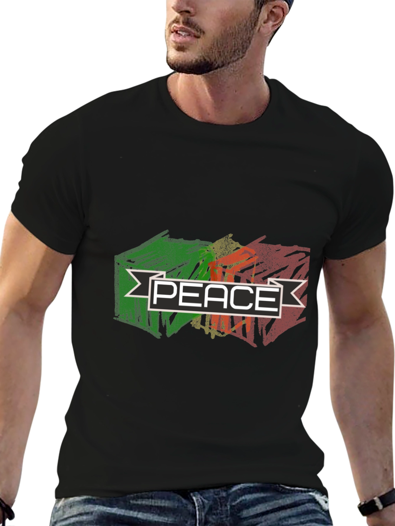 Peace Graphic T-Shirt - Black