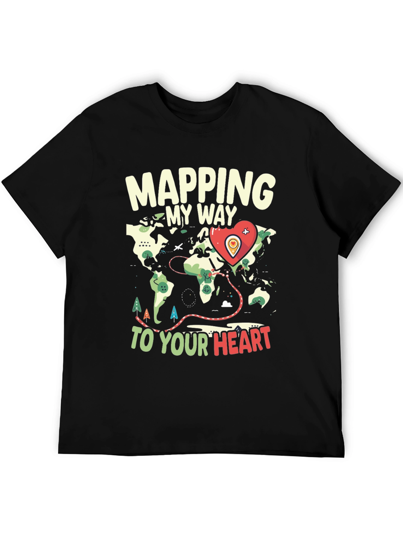 Mapping My Way to Your Heart Graphic Tee
