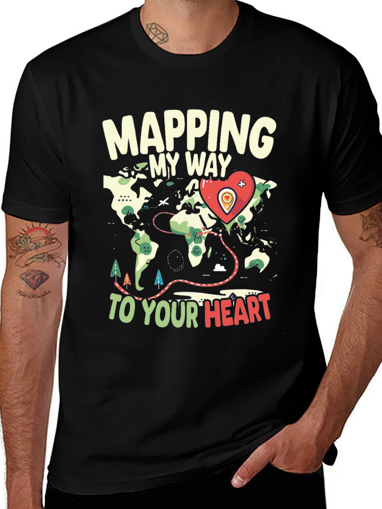 Mapping My Way to Your Heart Graphic Tee