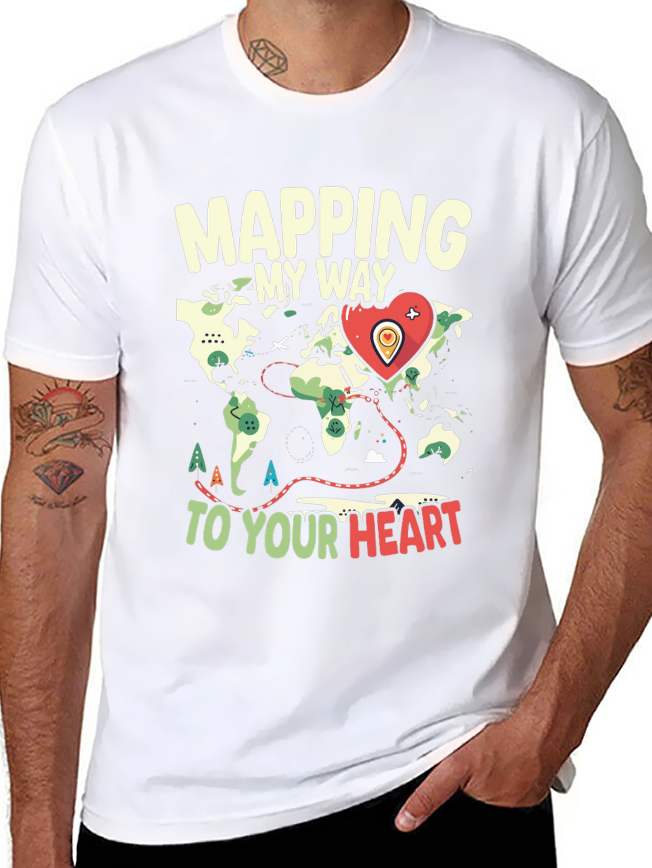 Mapping My Way to Your Heart Graphic Tee