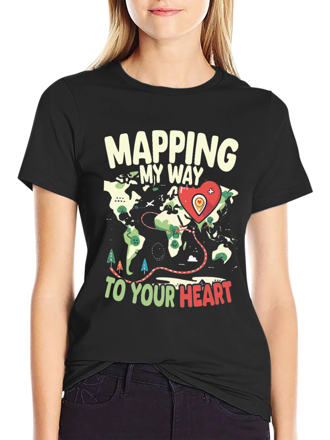 Mapping My Way to Your Heart Graphic Tee