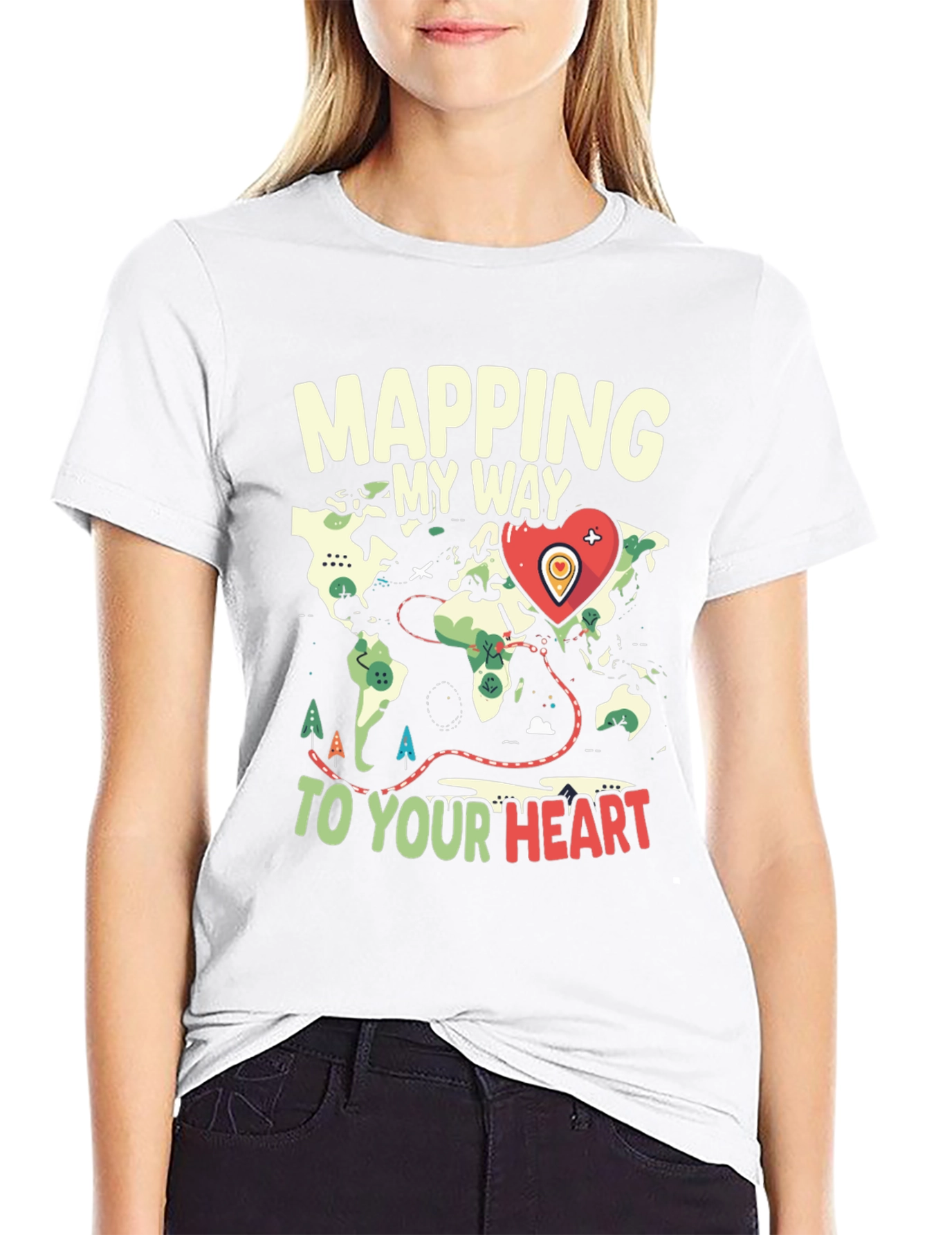 Mapping My Way to Your Heart Graphic Tee