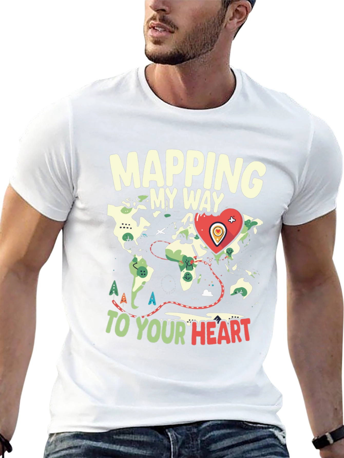 Mapping My Way to Your Heart Graphic Tee