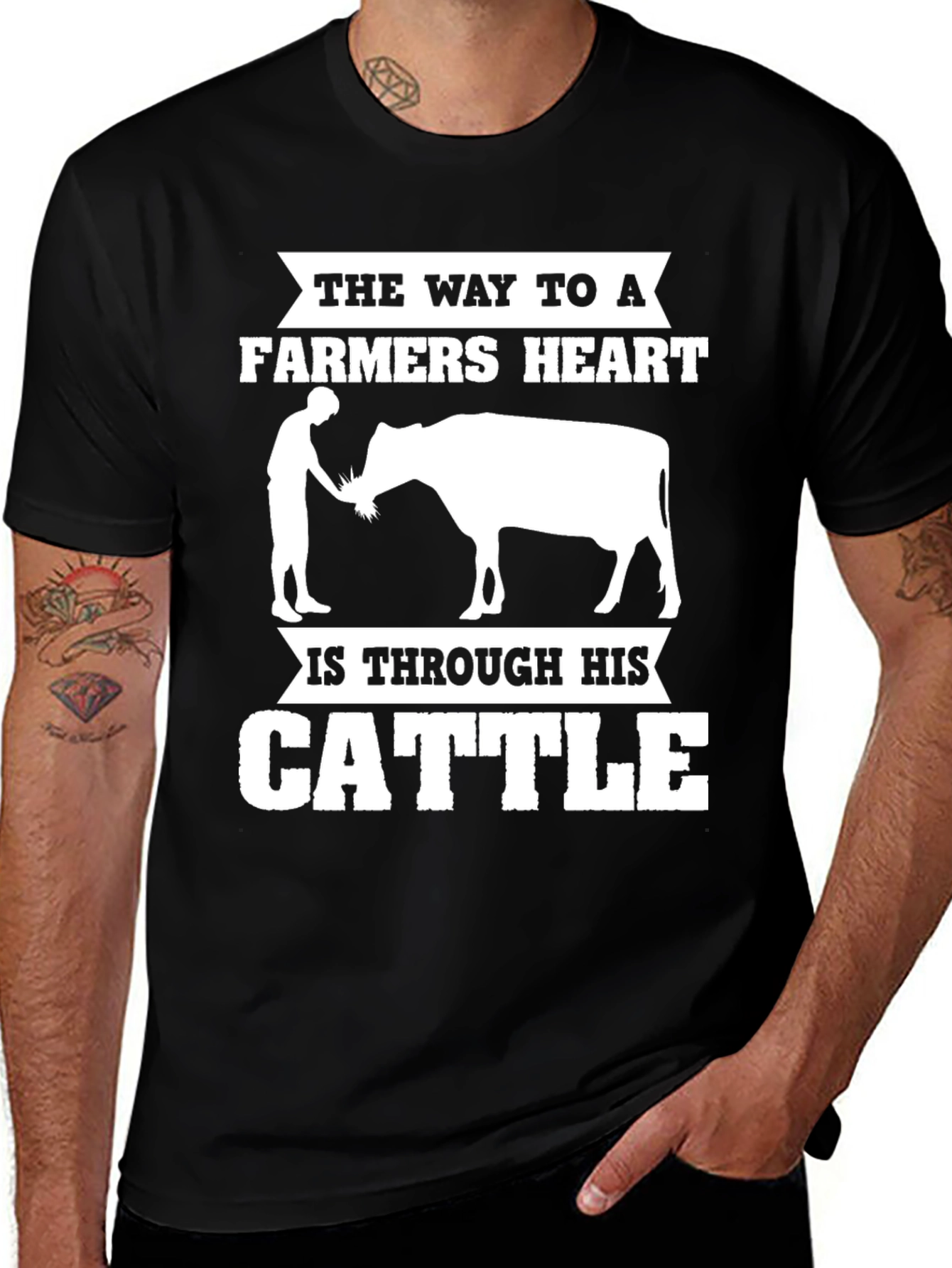 Farmers Heart Cattle T-Shirt