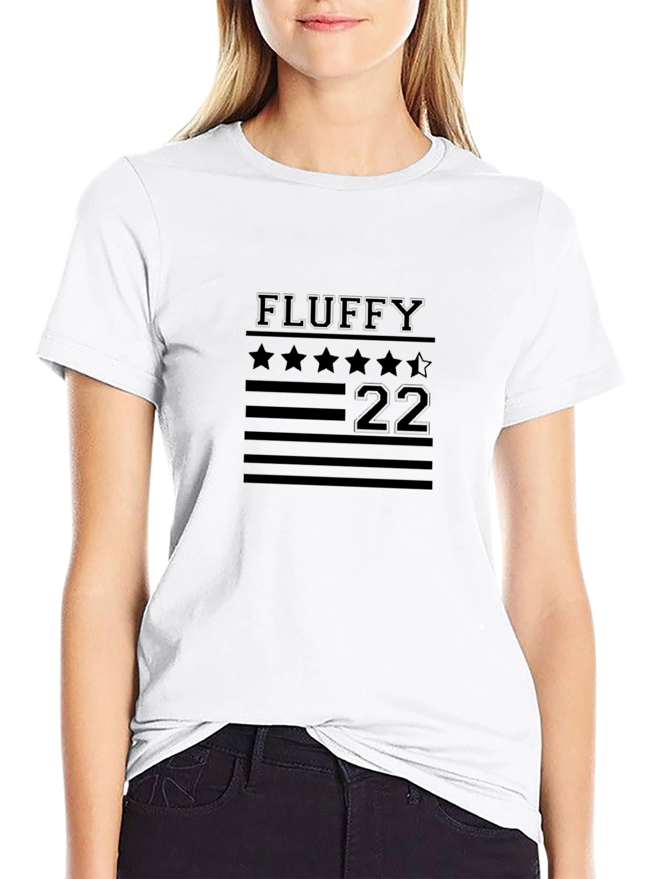 Fluffy 22 Graphic Tee - Black Cotton Blend