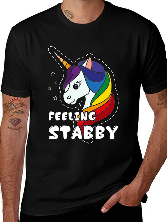 Feeling Stabby Unicorn T-Shirt - Black Graphic Tee
