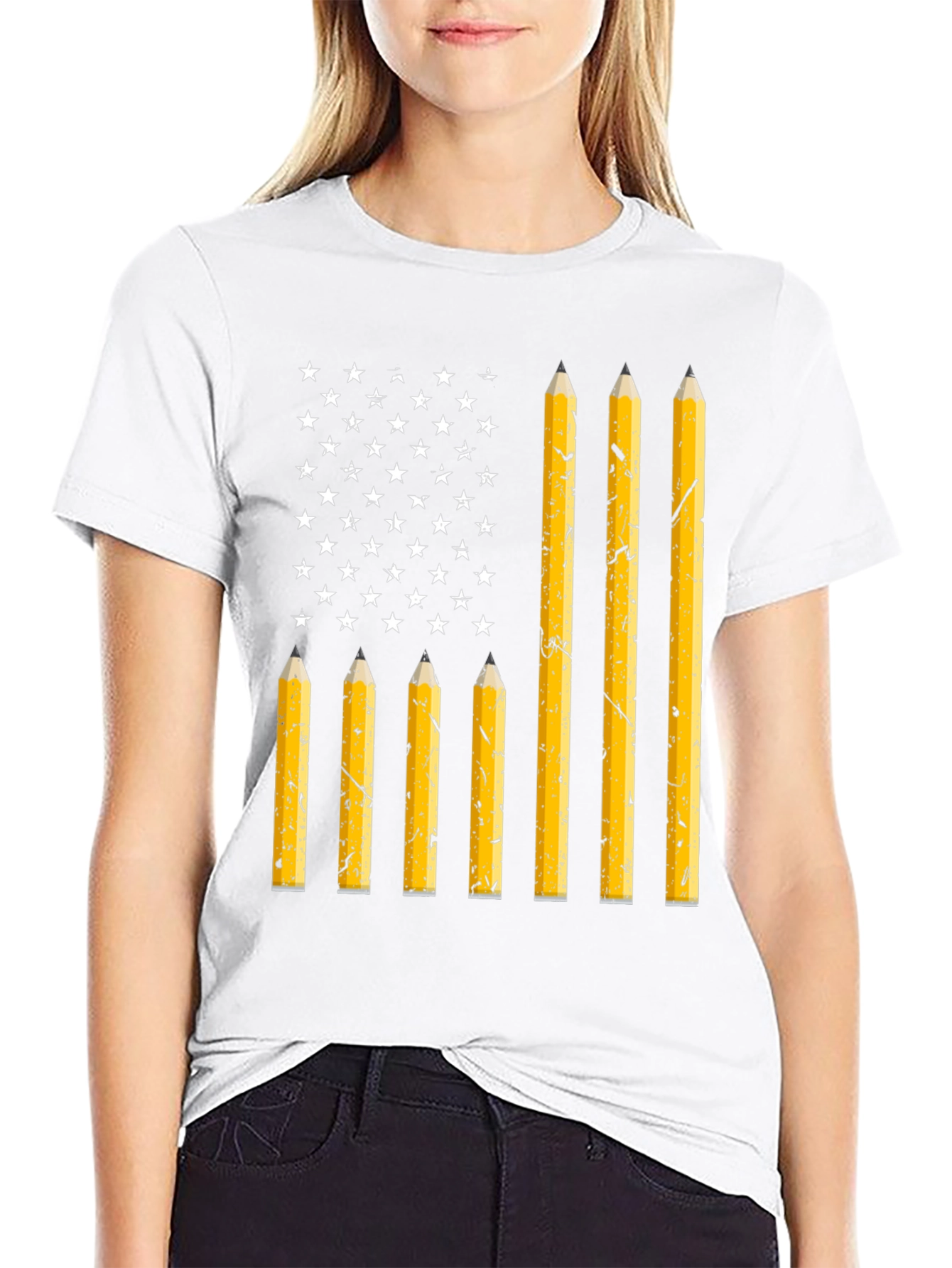 American Flag Pencil T-Shirt