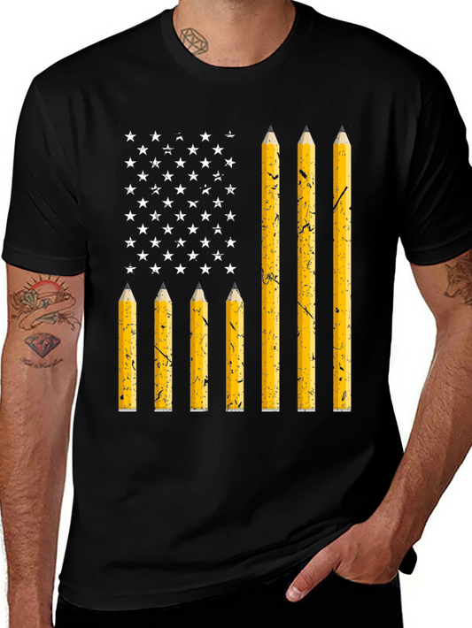 American Flag Pencil T-Shirt