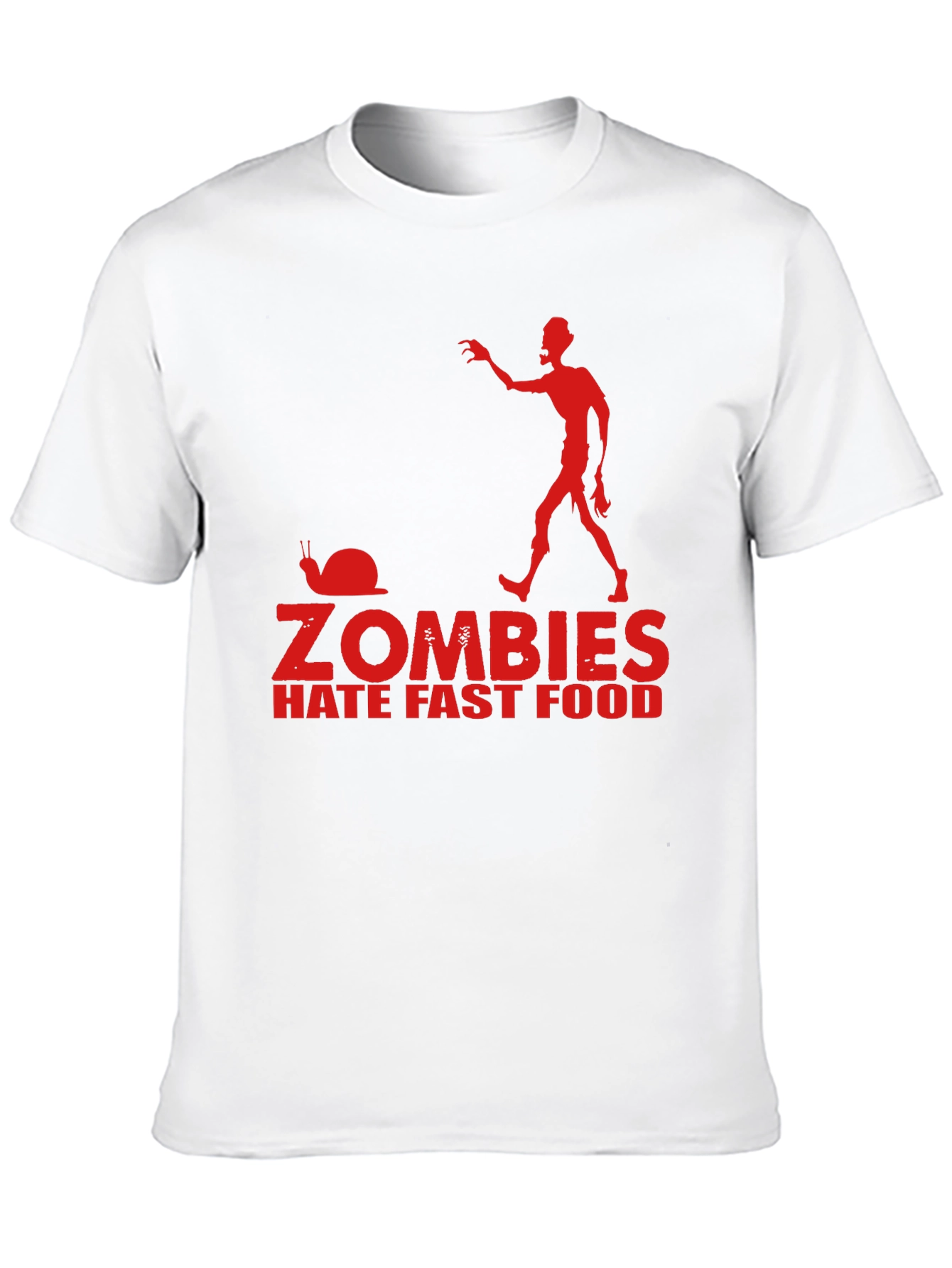 Zombies Hate Fast Food Black T-Shirt Funny Graphic Tee