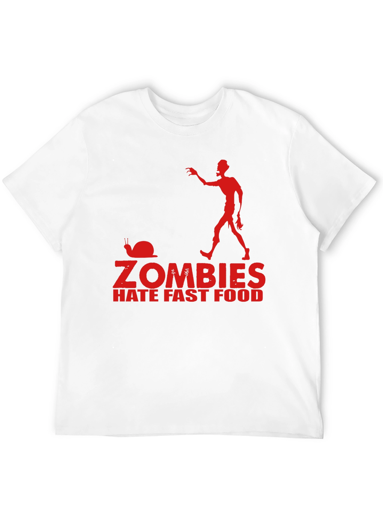Zombies Hate Fast Food Black T-Shirt Funny Graphic Tee