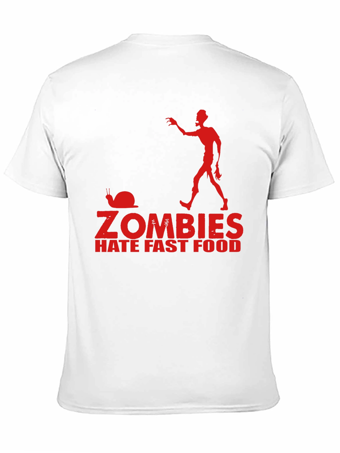 Zombies Hate Fast Food Black T-Shirt Funny Graphic Tee
