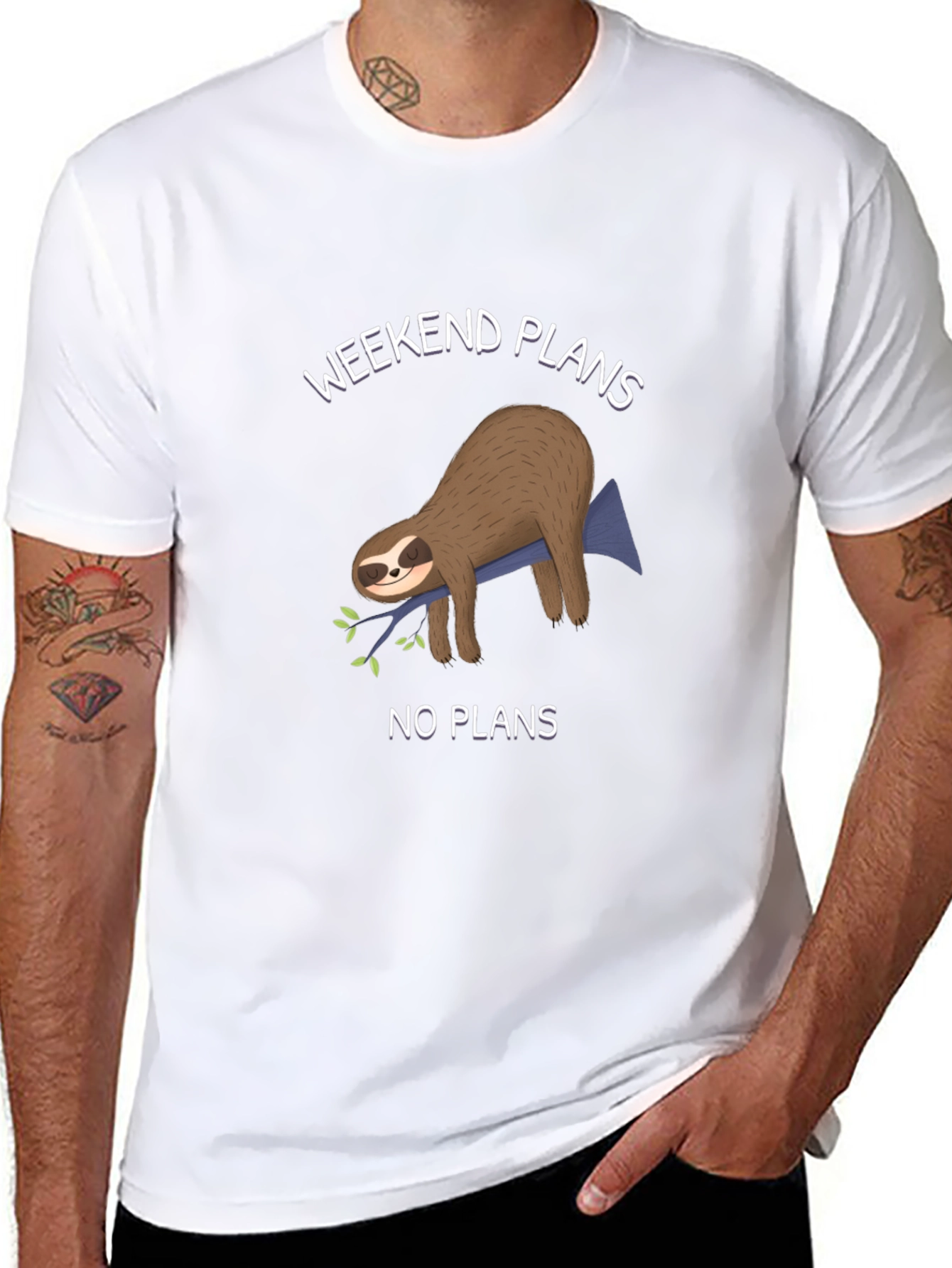 Weekend Sloth T-Shirt - No Plans Graphic Tee