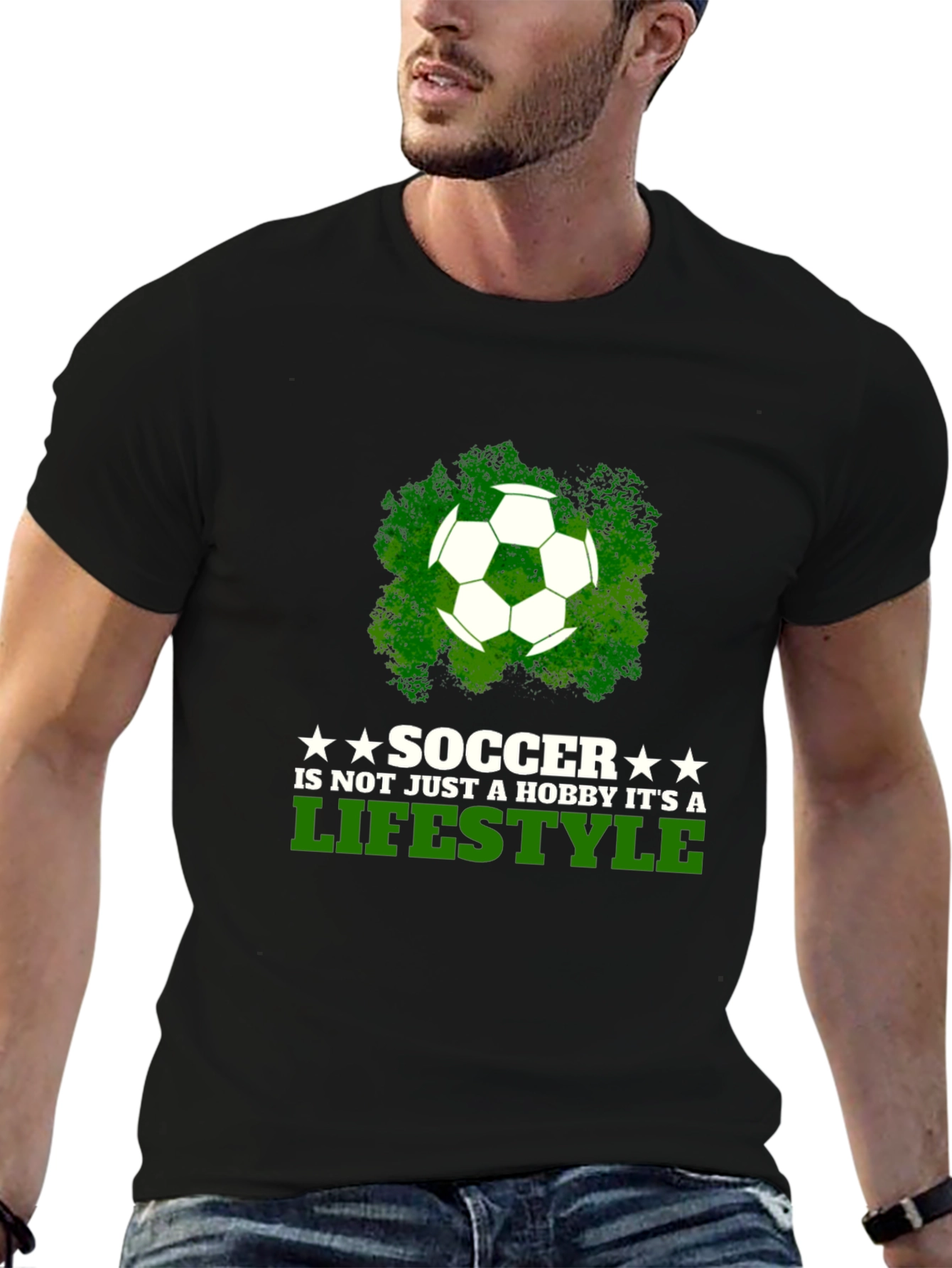 Soccer Lifestyle T-Shirt - Black Graphic Tee