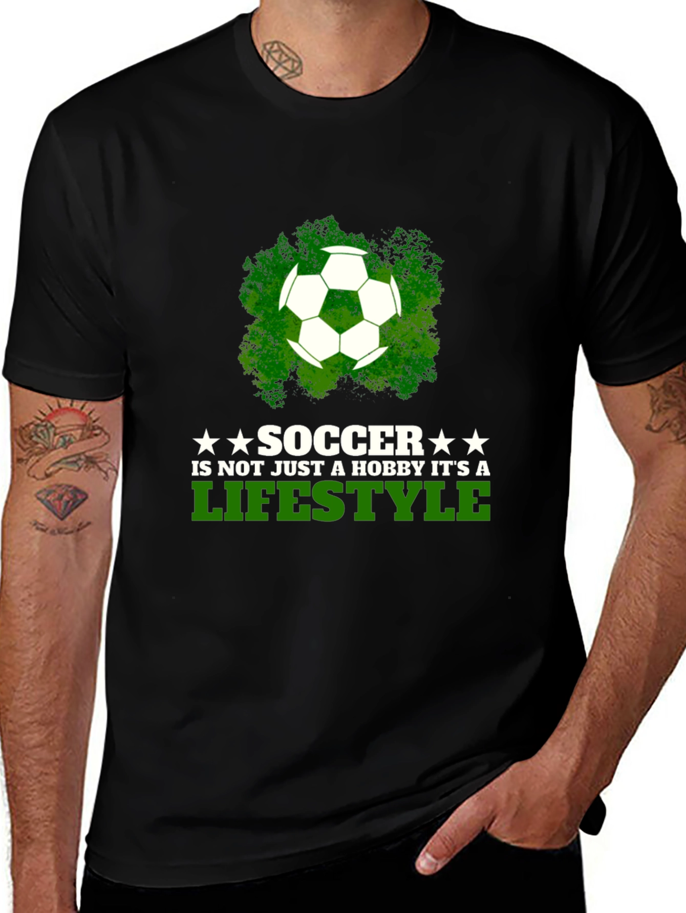 Soccer Lifestyle T-Shirt - Black Graphic Tee