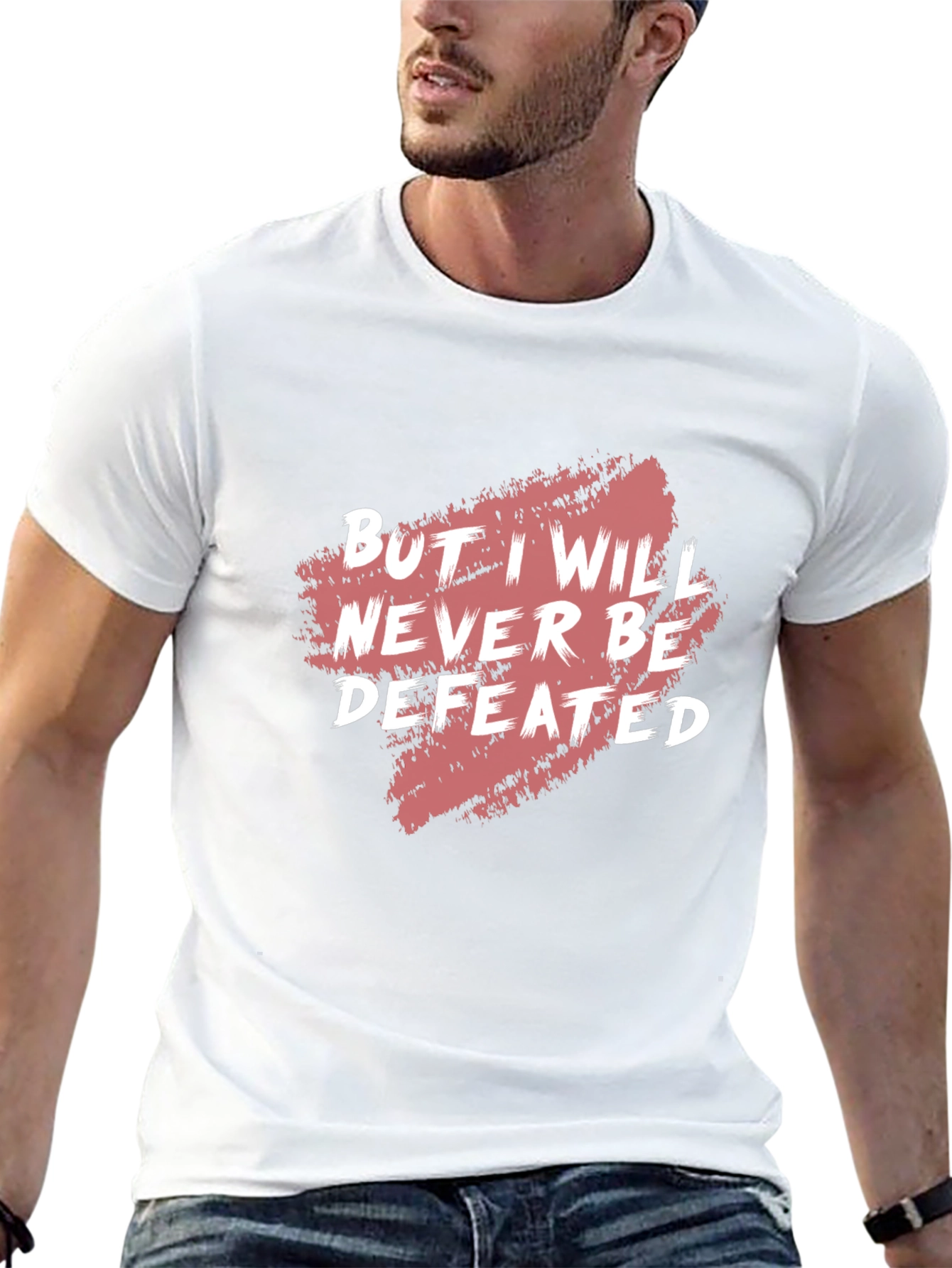 Motivational Graphic Tee - Never Be Defeated