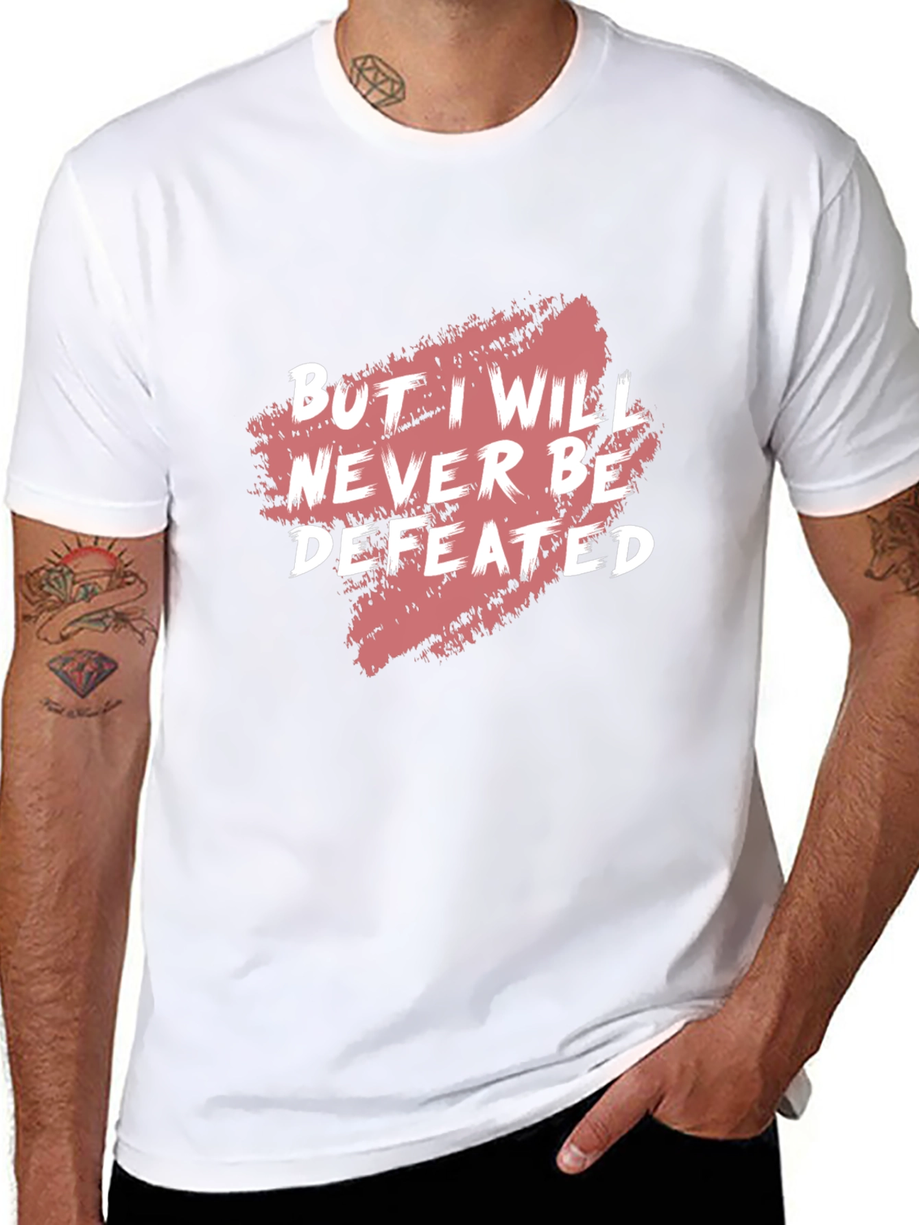 Motivational Graphic Tee - Never Be Defeated