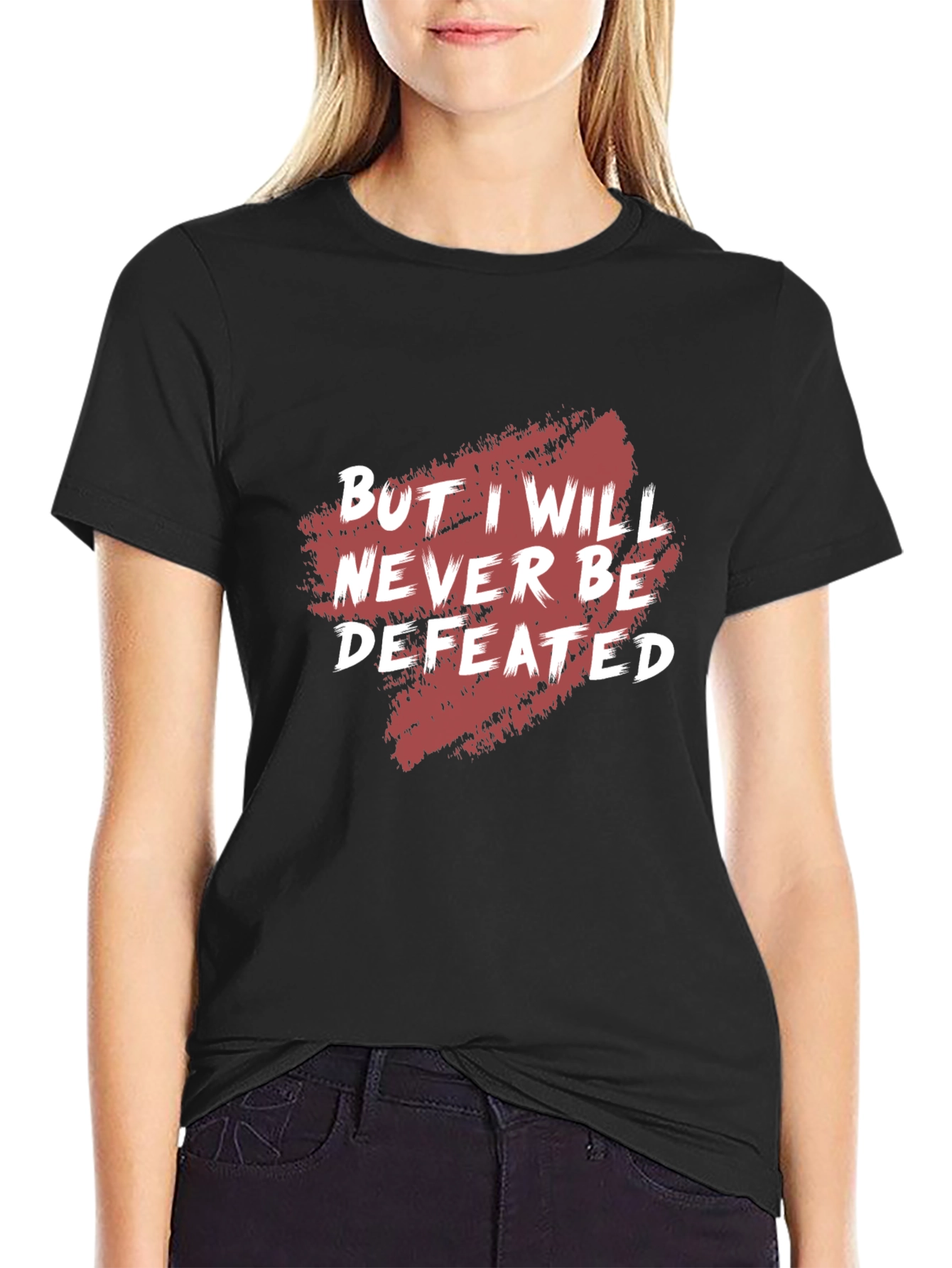 Motivational Graphic Tee - Never Be Defeated