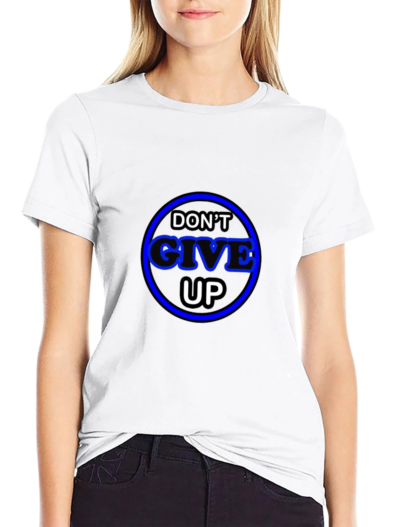 Motivational Dont Give Up Black T-Shirt