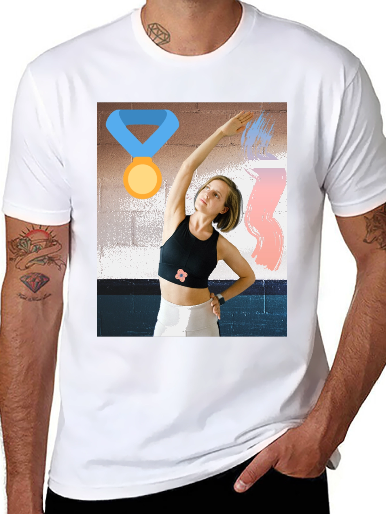 Unique Graphic Tee - Athletic Woman Design