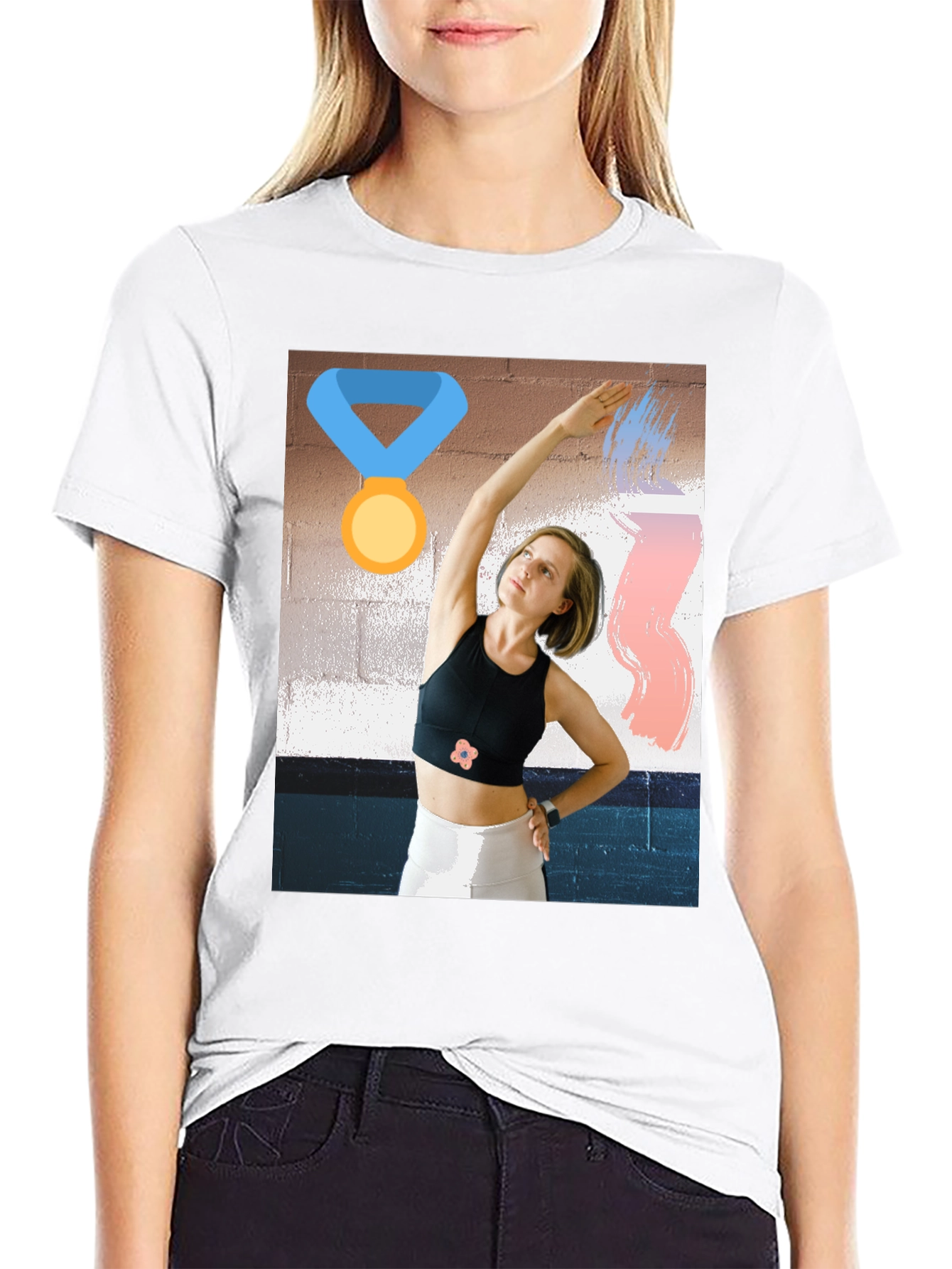 Unique Graphic Tee - Athletic Woman Design