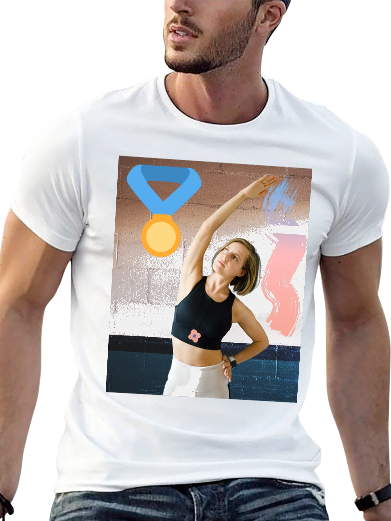 Unique Graphic Tee - Athletic Woman Design