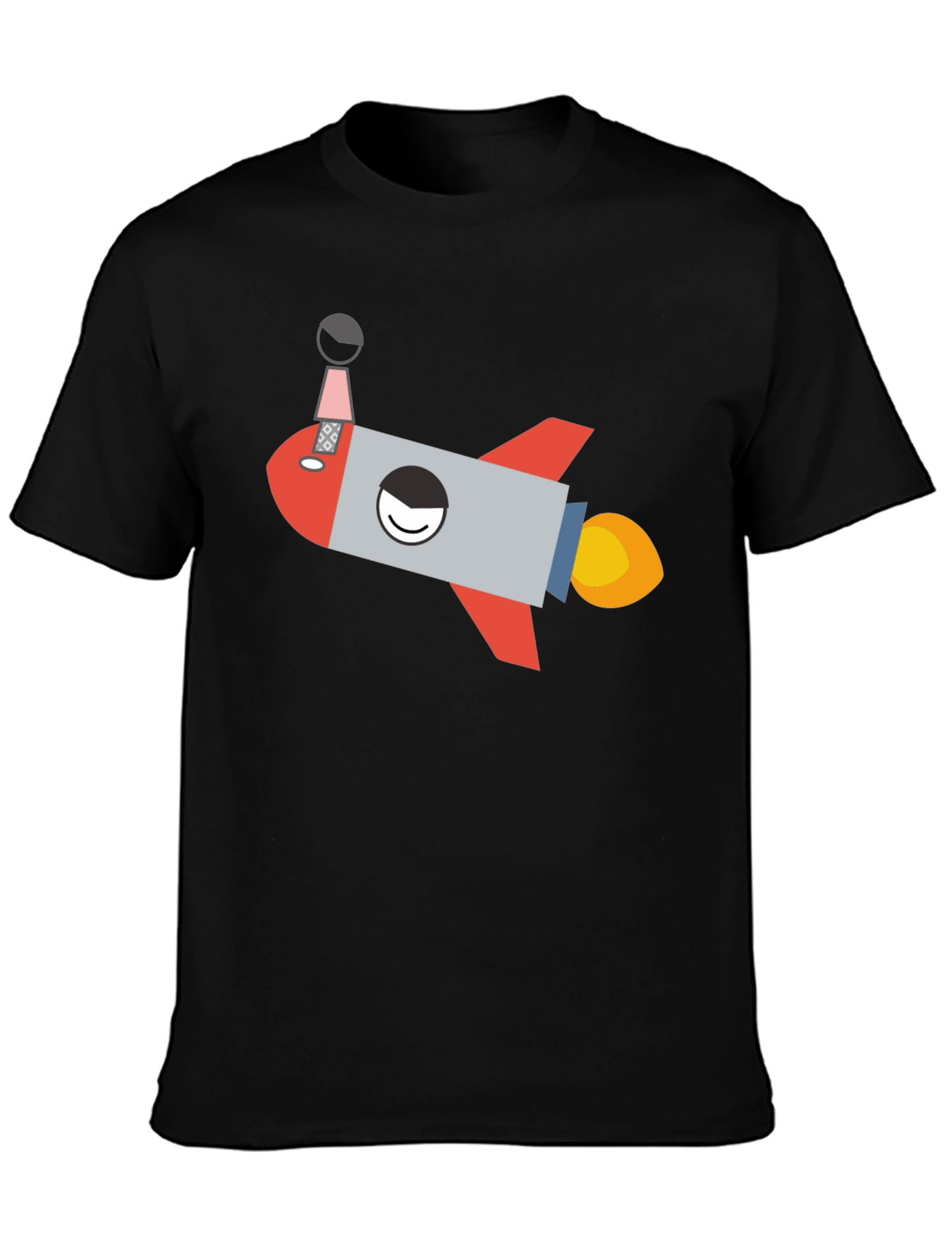 Rocket Graphic T-Shirt - Black Cotton Tee