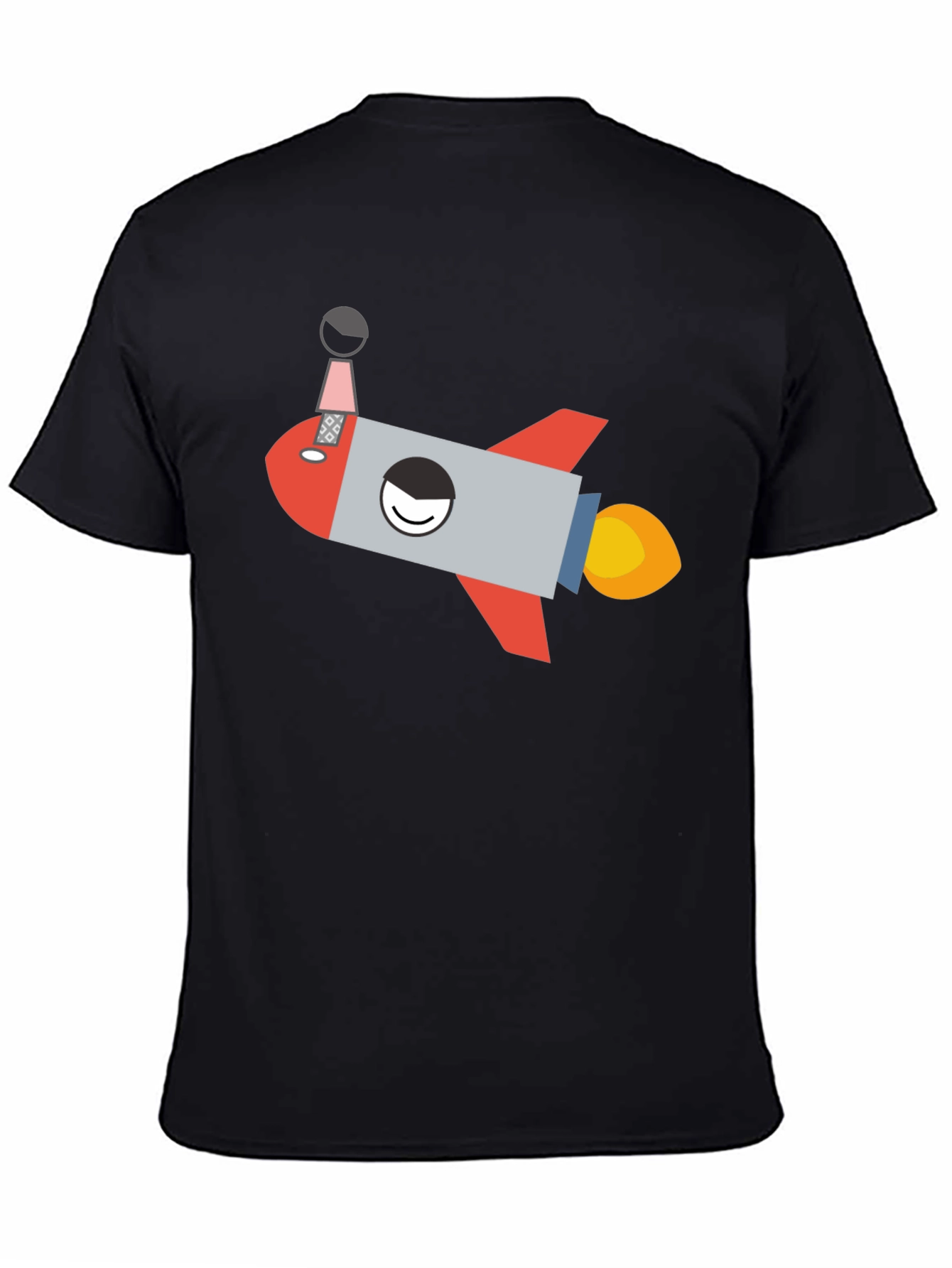 Rocket Graphic T-Shirt - Black Cotton Tee