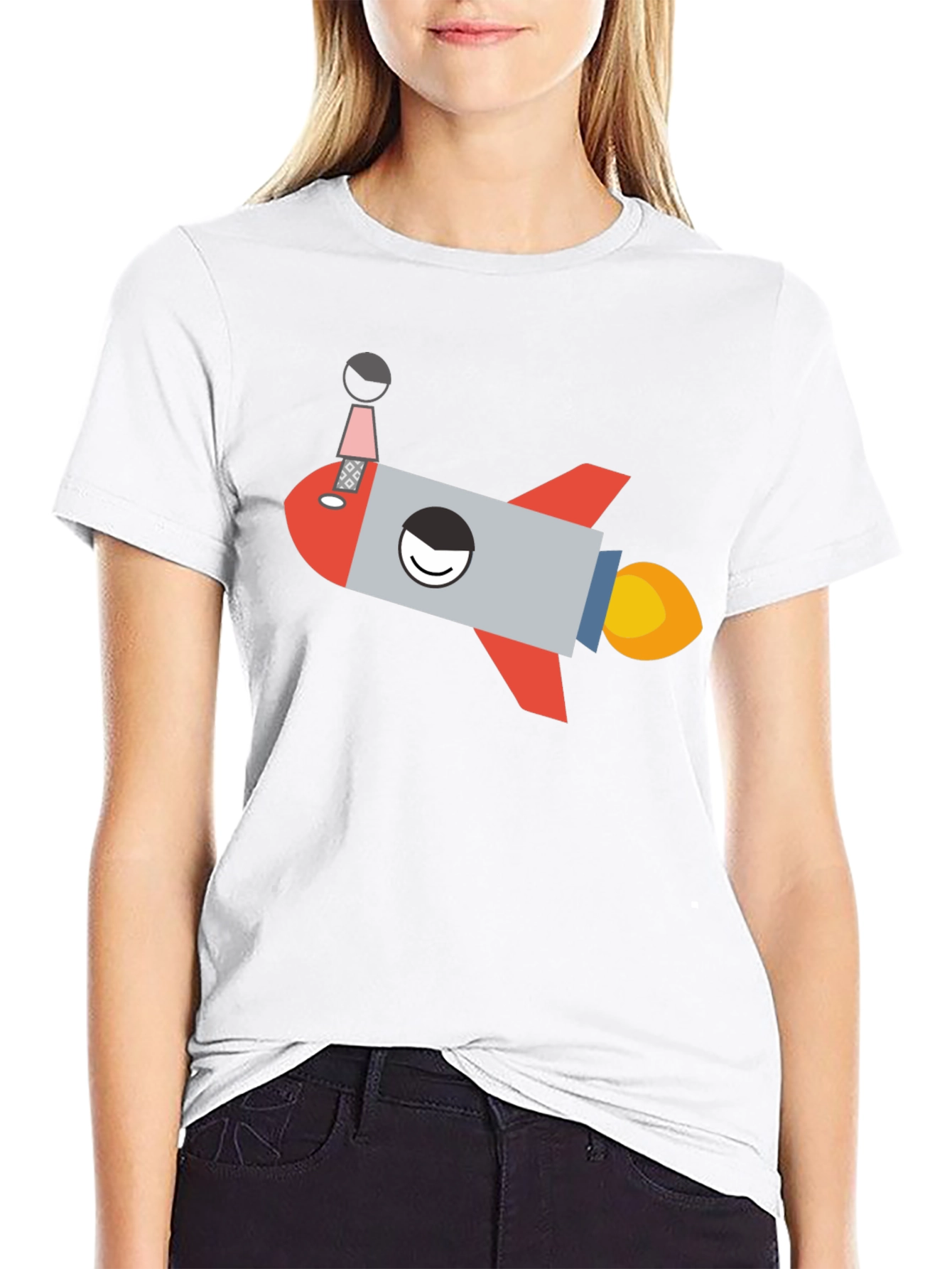 Rocket Graphic T-Shirt - Black Cotton Tee