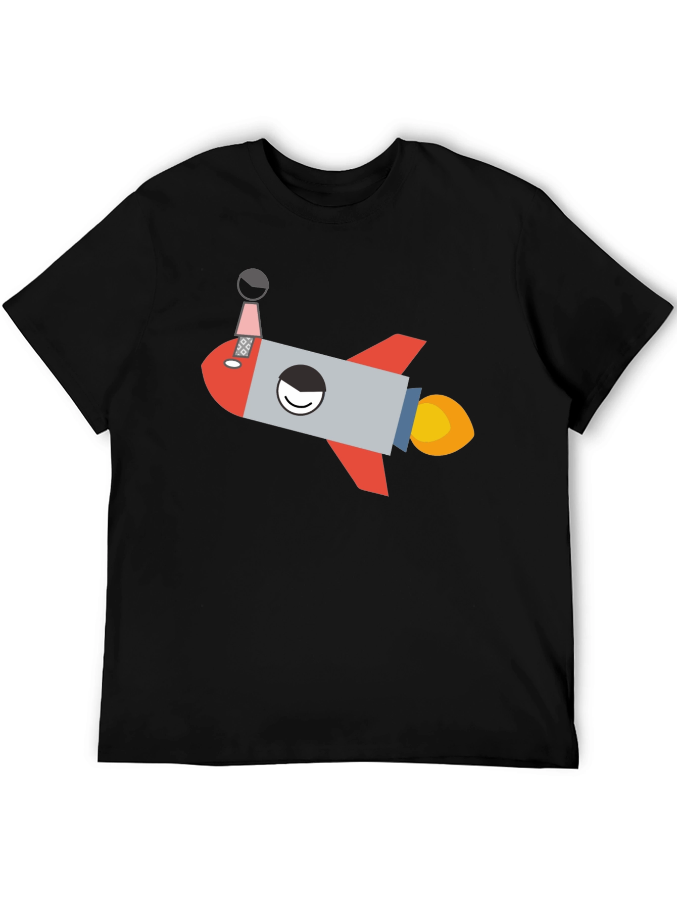 Rocket Graphic T-Shirt - Black Cotton Tee