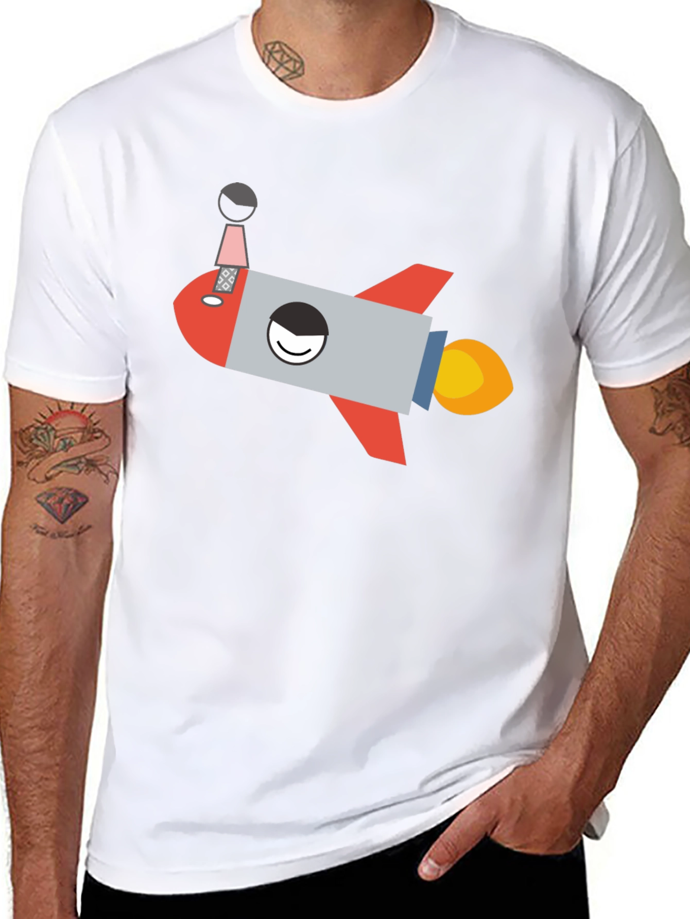 Rocket Graphic T-Shirt - Black Cotton Tee