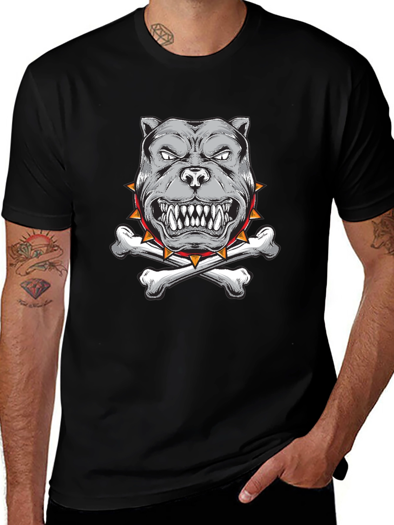 Pitbull T-Shirt - Crossbones Design