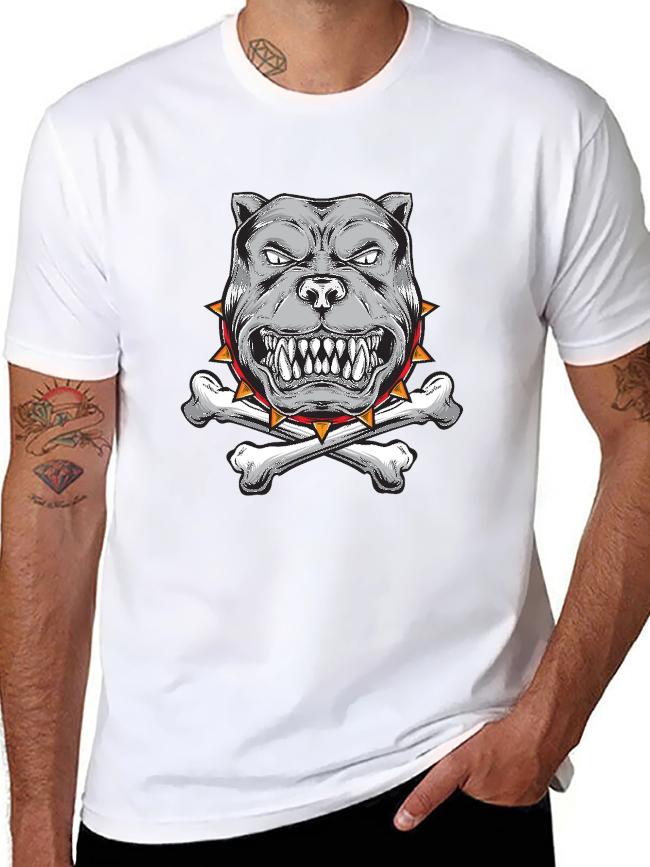 Pitbull T-Shirt - Crossbones Design