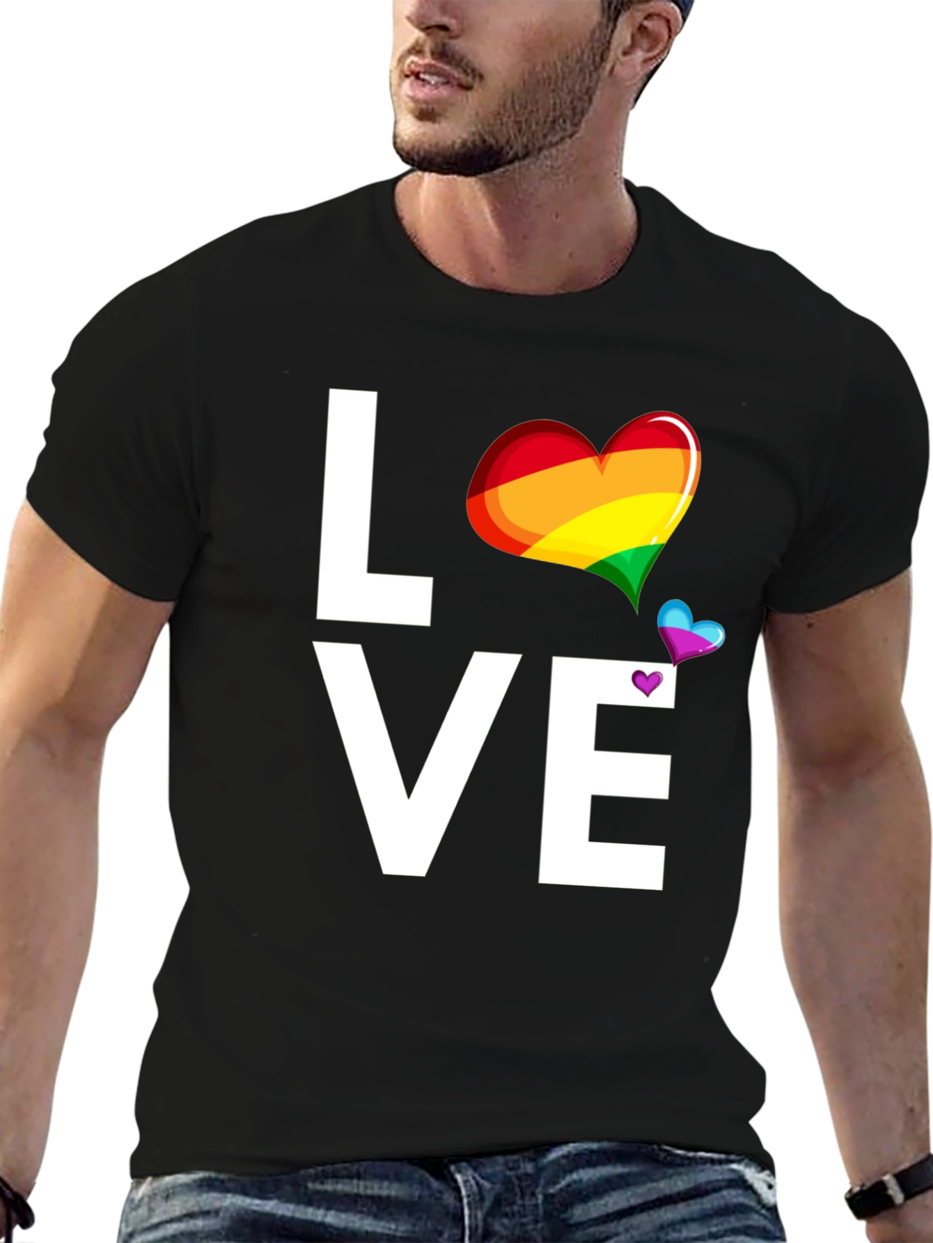 Love Rainbow Heart Graphic T-Shirt