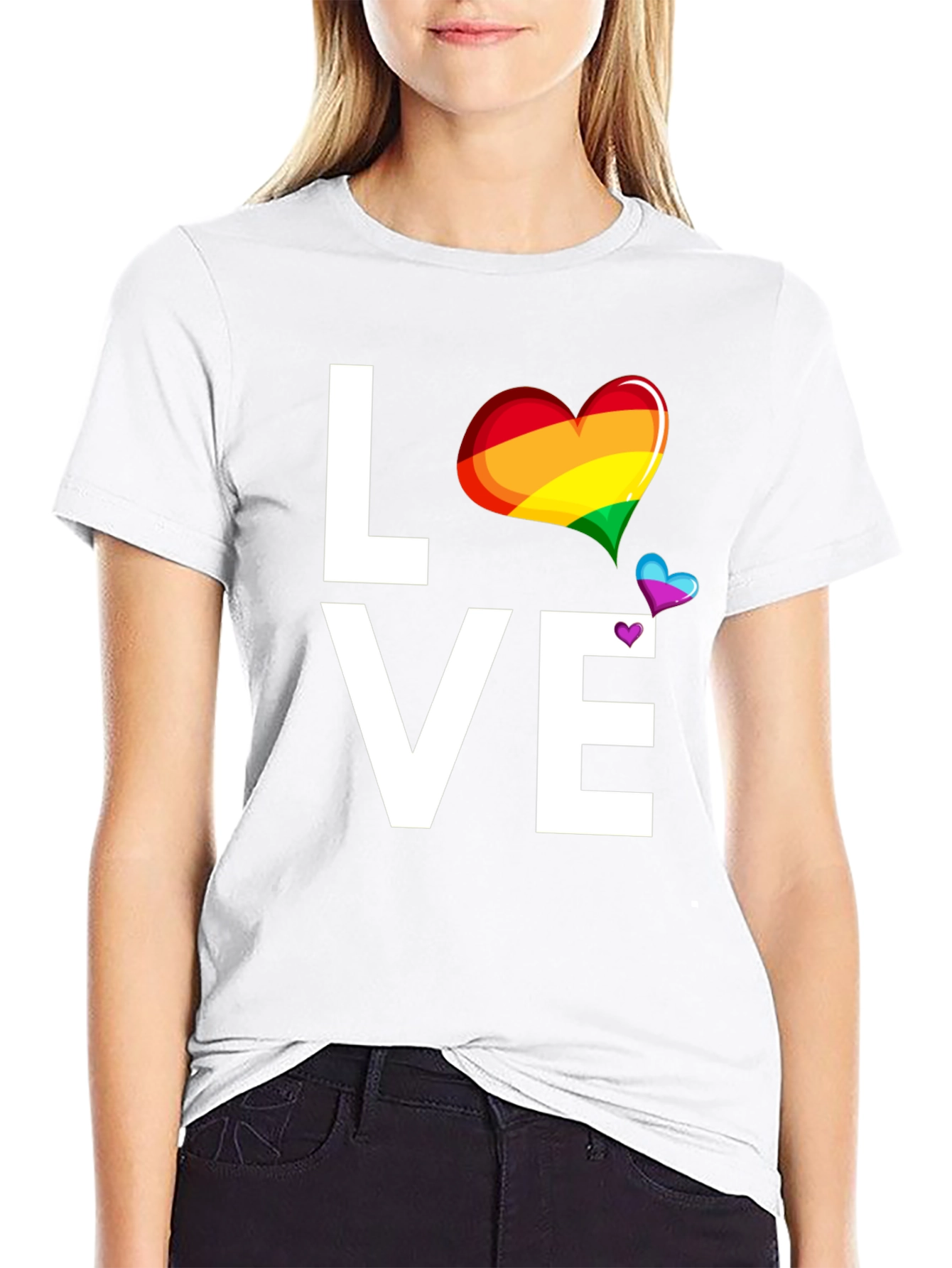 Love Rainbow Heart Graphic T-Shirt