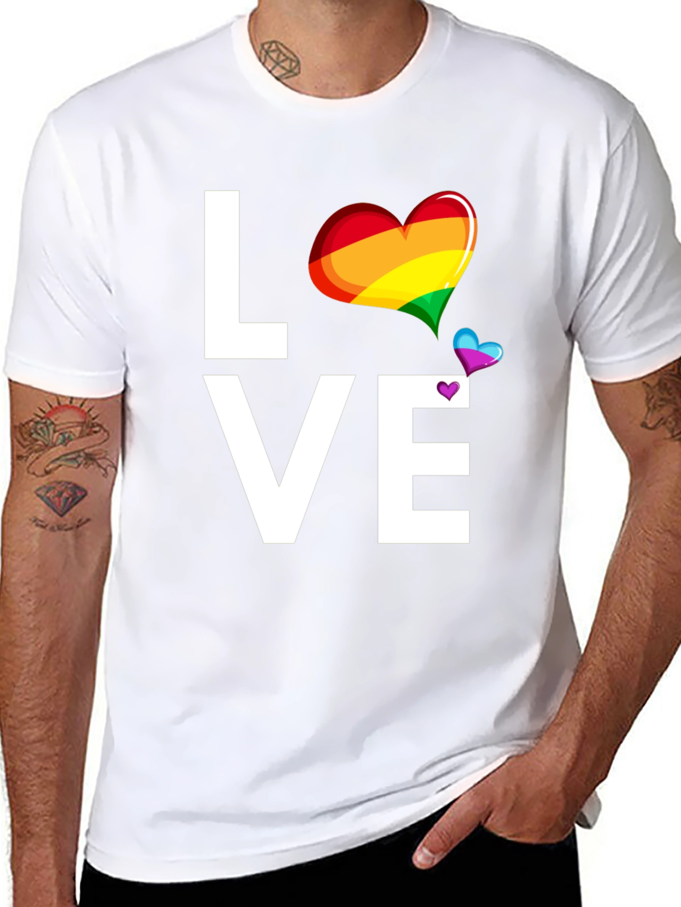 Love Rainbow Heart Graphic T-Shirt