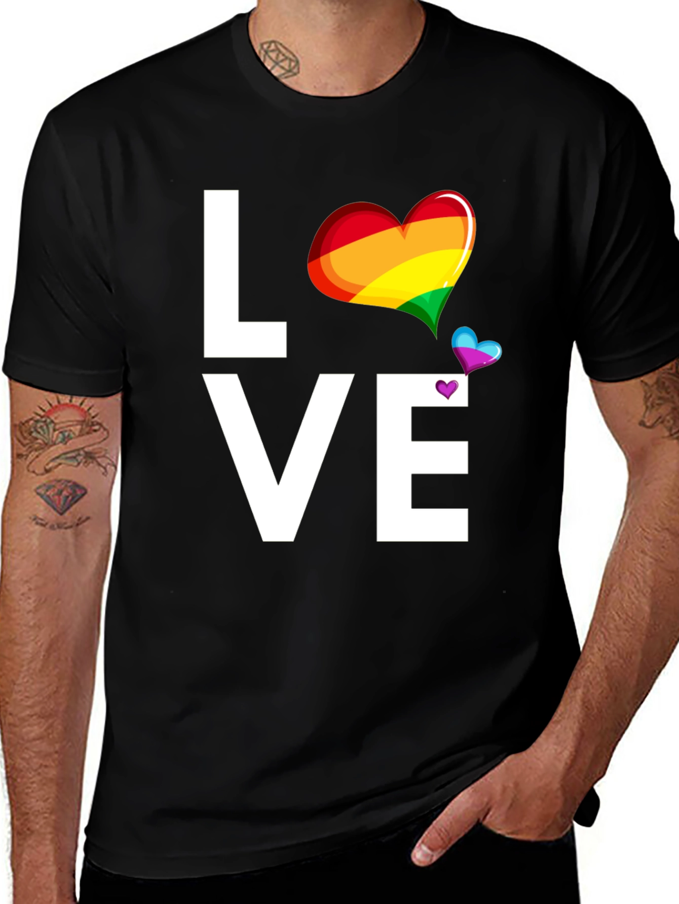 Love Rainbow Heart Graphic T-Shirt