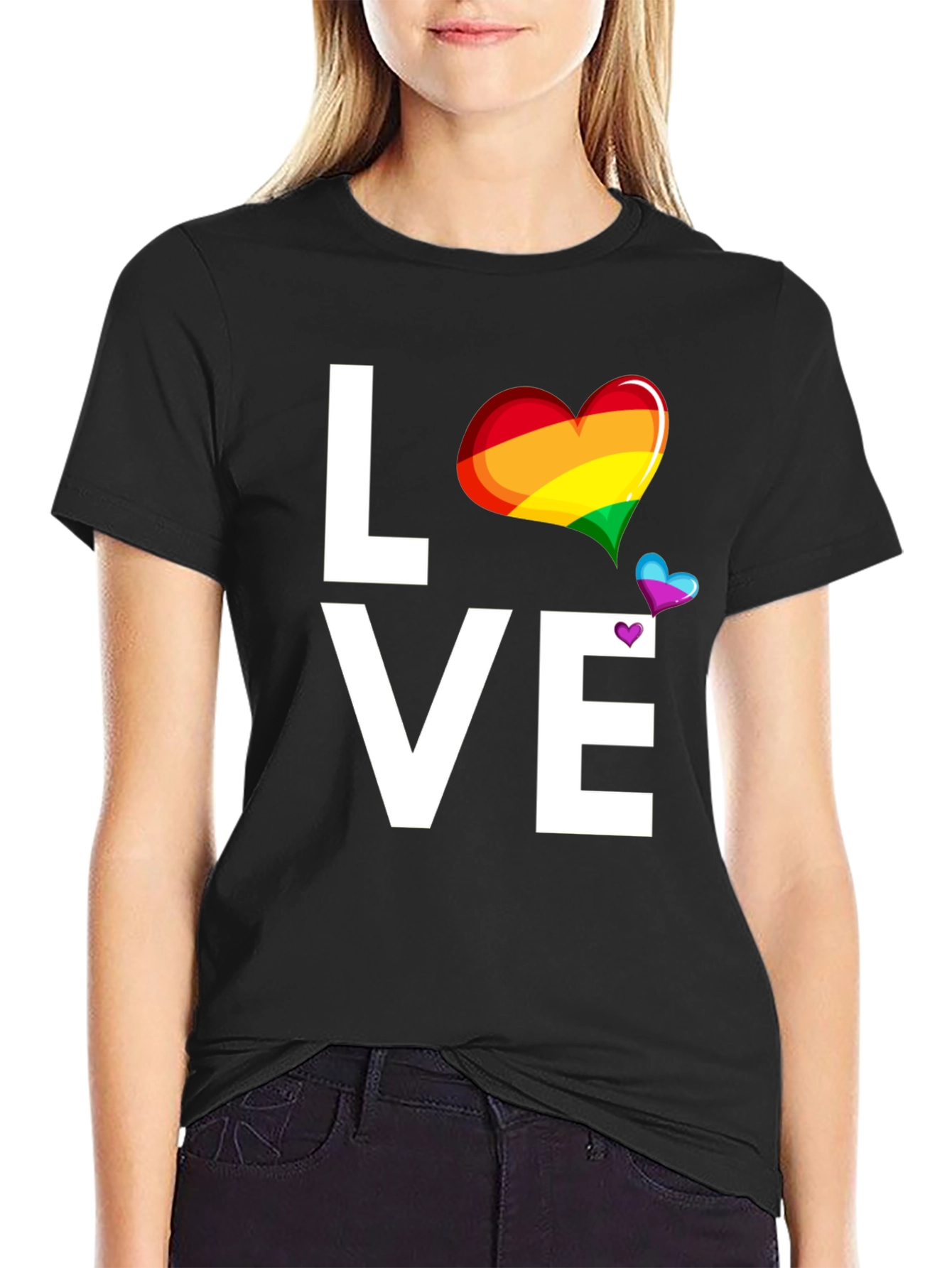 Love Rainbow Heart Graphic T-Shirt